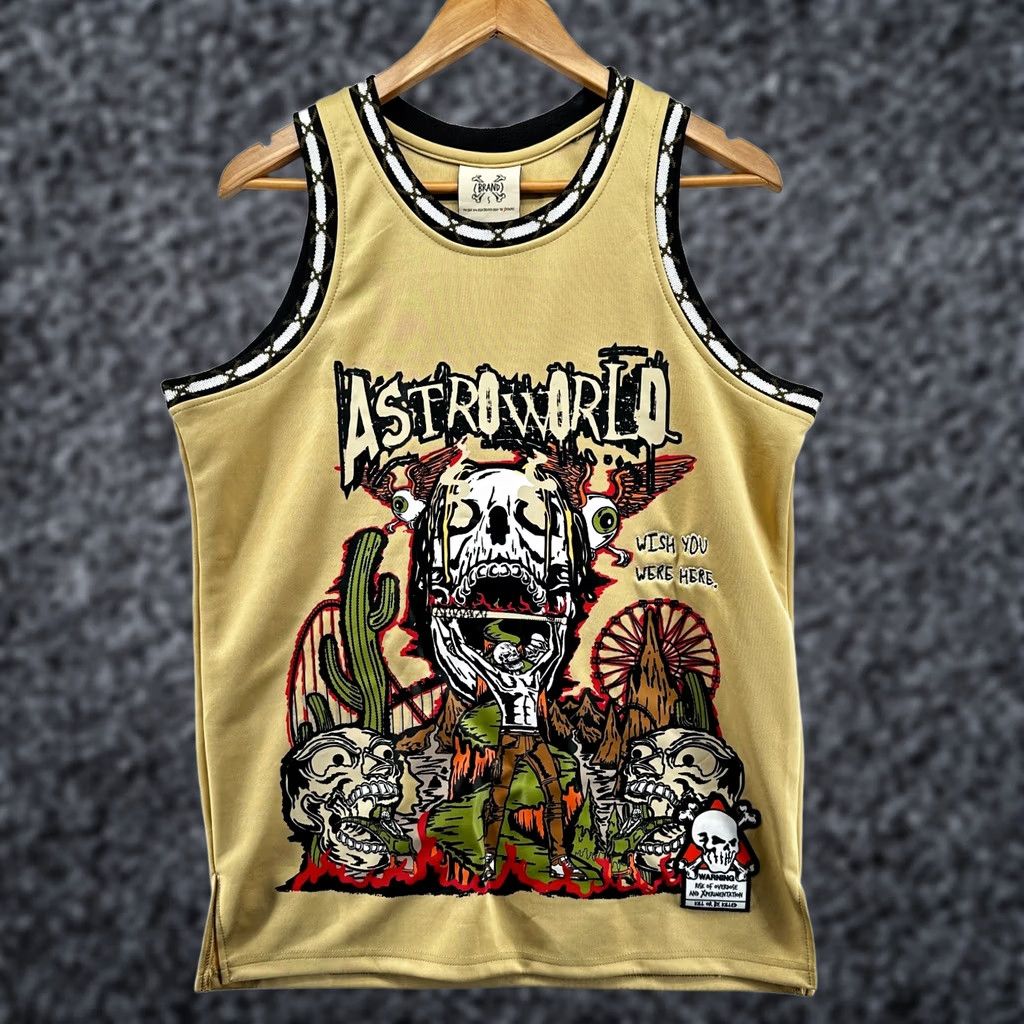 Vintage Brand X Astroworld Jack 01 Jersey Tank Men's Yellow Small Graphic Sleeveless Size US S / EU 44-46 / 1 - 1 Thumbnail