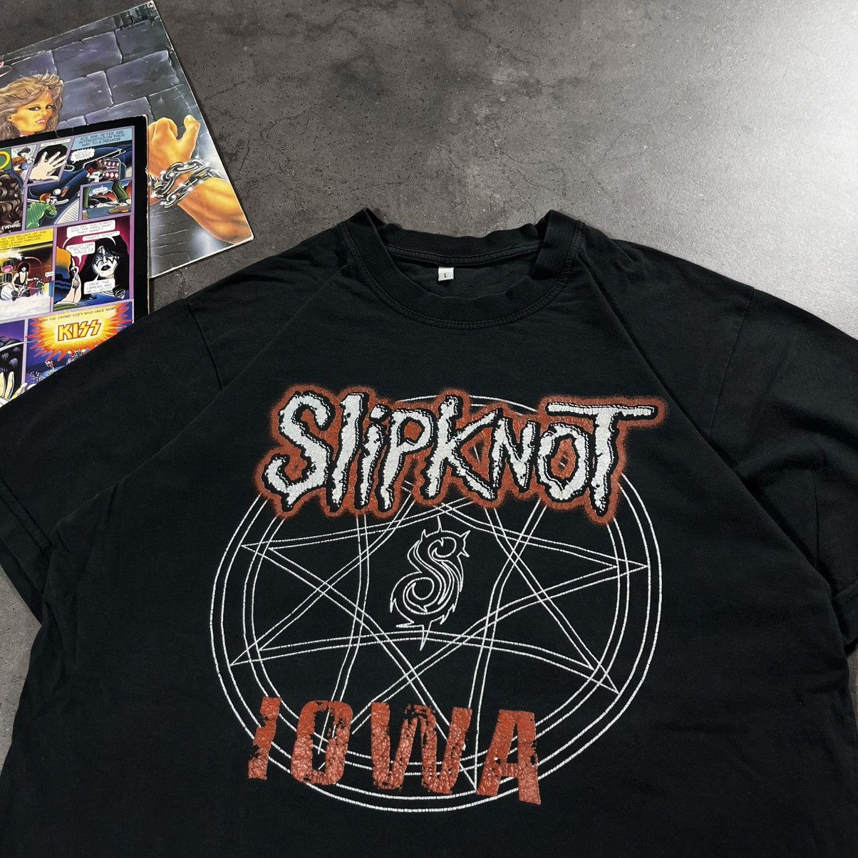 Slipknot Vintage 00s Slipknot Iowa goat big logo heavy metal tee Size US L / EU 52-54 / 3 - 10 Thumbnail