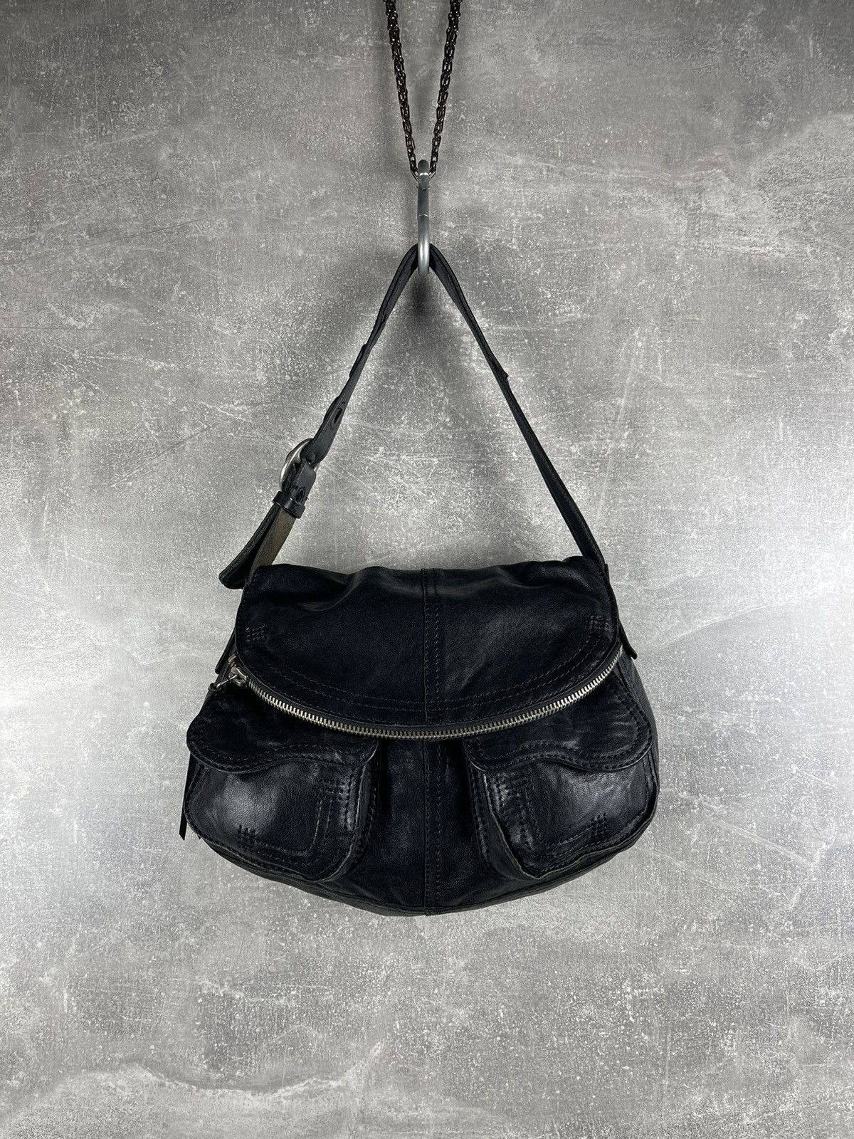 Lucky Brand Lucky Brand Avant Garde Black Lamb Leather Shoulder Boho Bag Size ONE SIZE - 3 Thumbnail