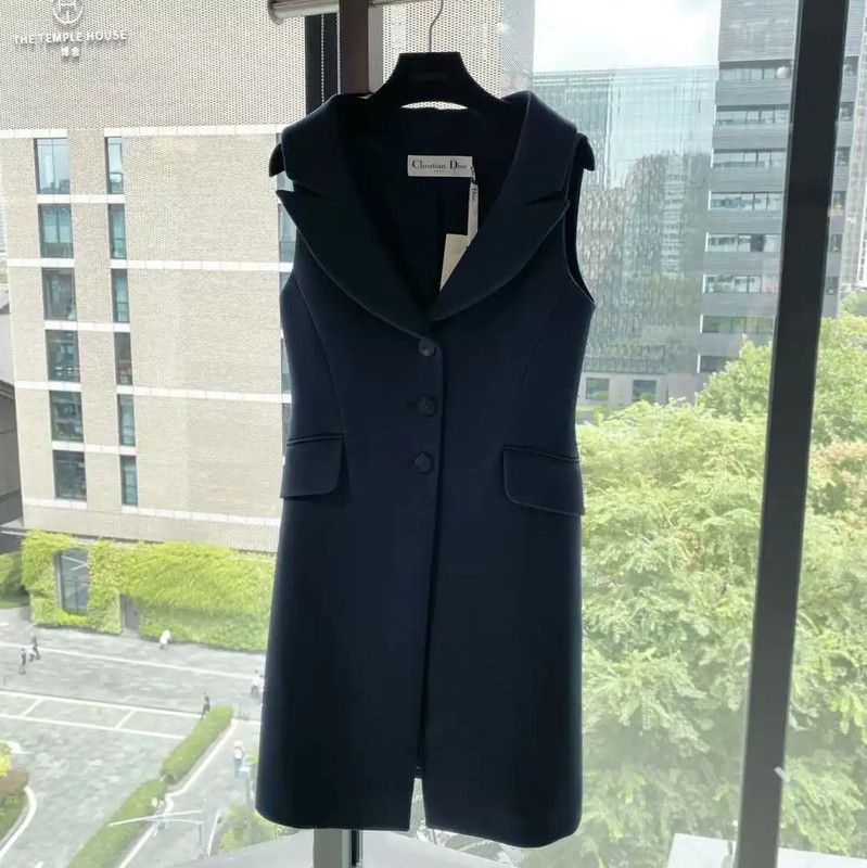 Dior Dior Black Wool Women's Dress 0089 Size ONE SIZE - 1 Thumbnail