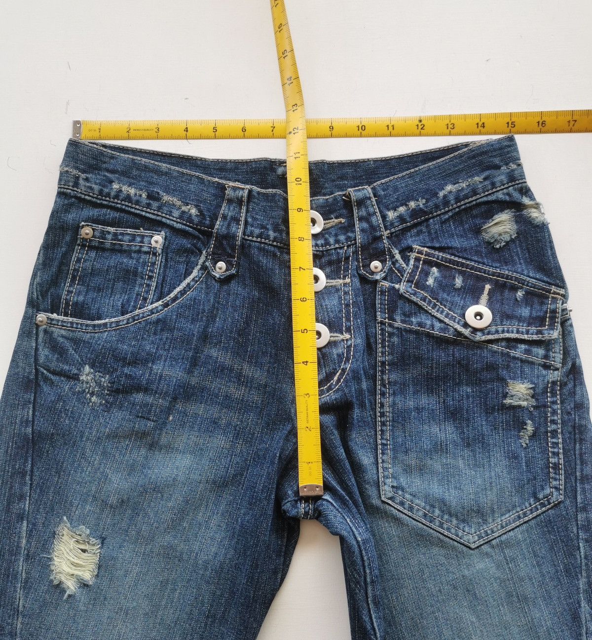 Seditionaries Stars Distressed Twist Leg Punk Denim Jeans Size US 30 / EU 46 - 8 Thumbnail