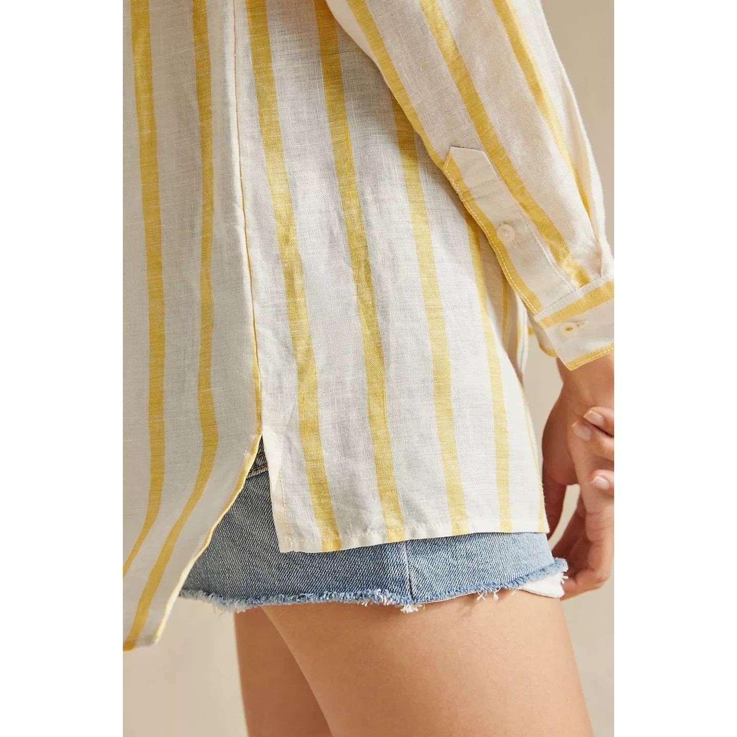 Anthropologie Maeve Striped Button Down Beach Cover-Up Top Size XS / US 0-2 / IT 36-38 - 5 Thumbnail
