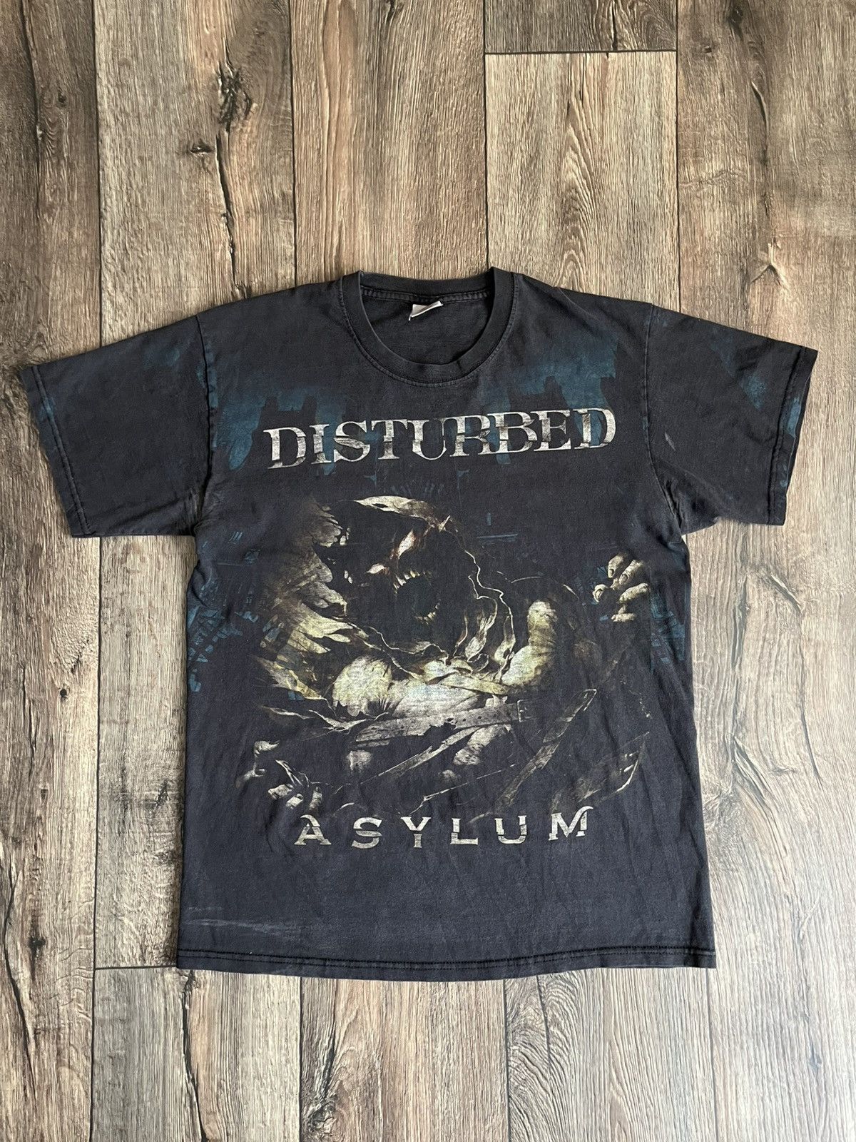 Band Tees × Vintage Vintage Disturbed Aslylum Over Printed Rare T Shirt AOP Size US L / EU 52-54 / 3 - 1 Thumbnail
