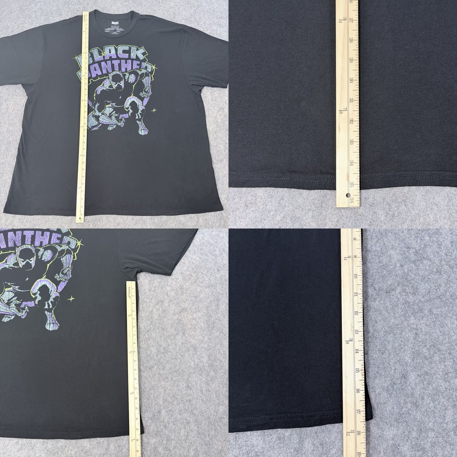 Mad Engine Mad Engine Black Panther Graphic Print Pullover T-Shirt Men 4XB/4XG/4TG Black Shirt Short Sleeve Crew Neck 80s 90s College Geek Retro USA Mens Size US XXL / EU 58 / 5 - 8 Thumbnail
