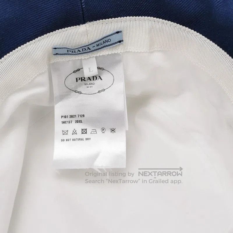 Prada Prada Color Block Triangle Logo Bucket Hat. Size ONE SIZE - 5 Thumbnail