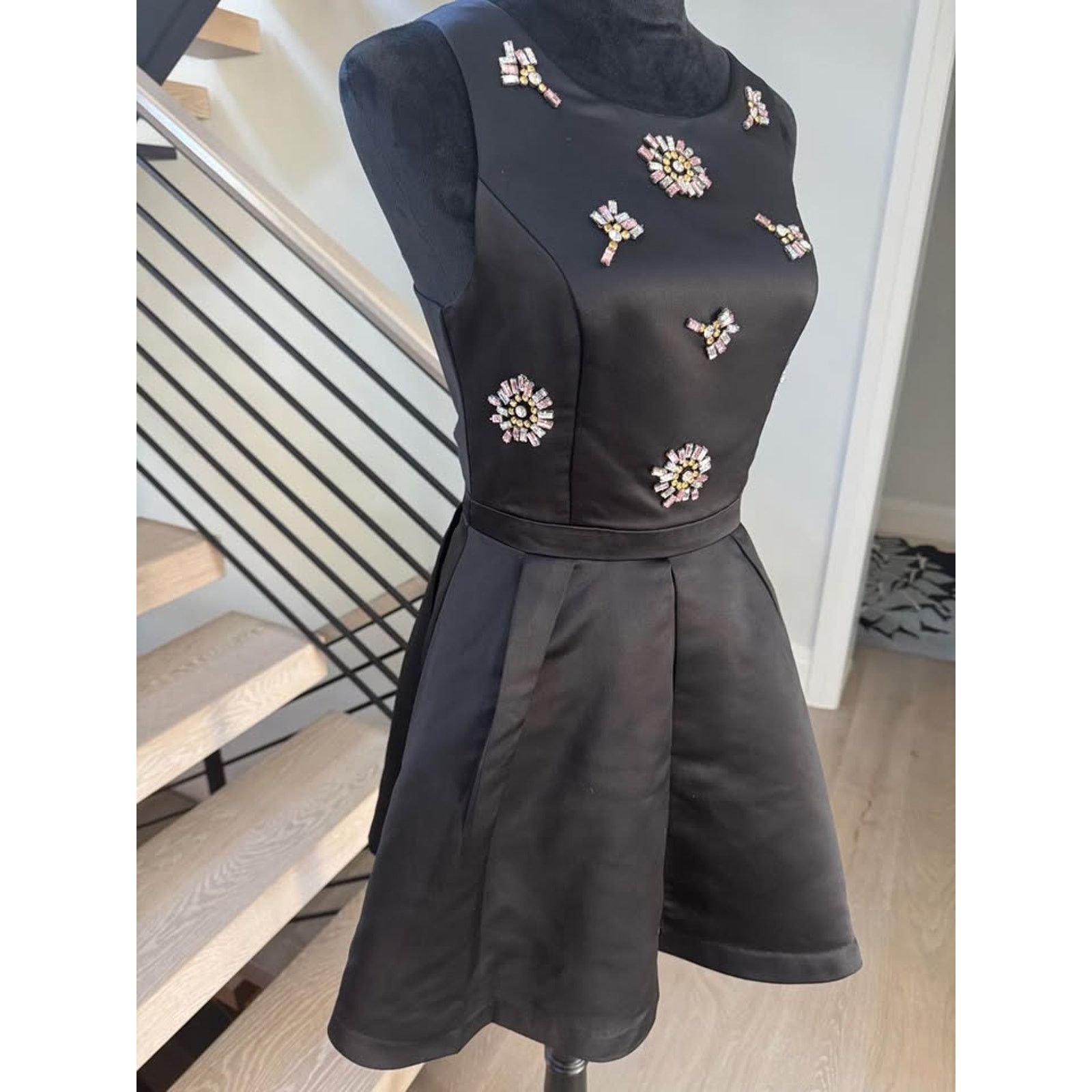 Other New Black Satin Fit and Flare Dress size S Size S / US 4 / IT 40 - 5 Thumbnail