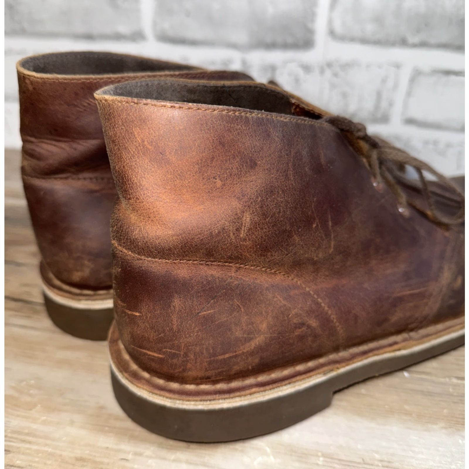 Clarks Clarks Boots Chukka Mens Size 11 Brown Leather Lace Up Ankle Casual Comfort Cushioned Leather Bushacre Everyday Size US 11 / EU 44 - 4 Thumbnail
