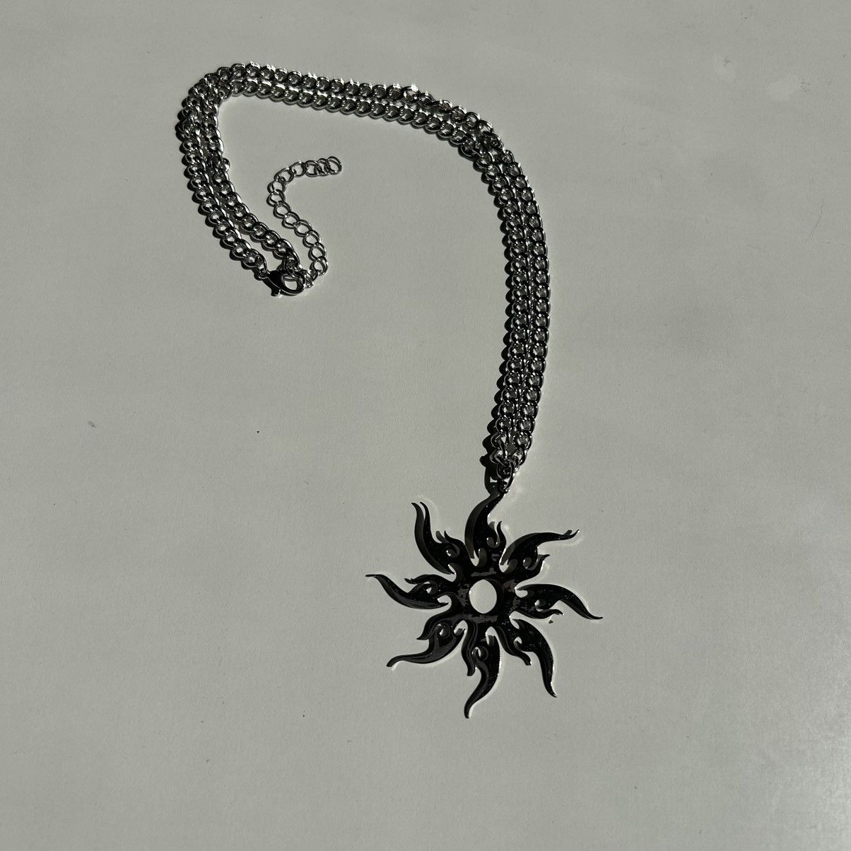 Japanese Brand × Vintage Y2K 2000s Bio Sun spike silver chrome pendant skater chain Size ONE SIZE - 3 Thumbnail
