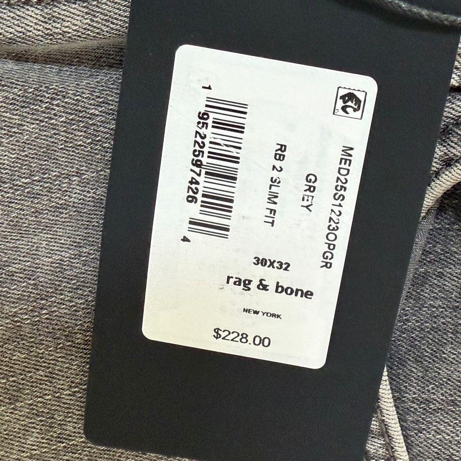 Rag & Bone Rag & Bone NWT Men's Denim Grey 2 Slim Fit Jeans Size US 30 / EU 46 - 7 Thumbnail