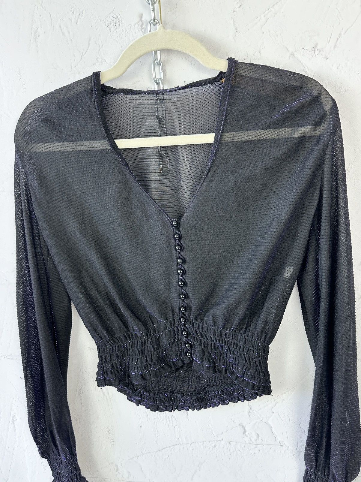 If Six Was Nine × Japanese Brand × Vintage Vintage Mesh Shimmer Long Sleeve Sweater Size M / US 6-8 / IT 42-44 - 2 Thumbnail