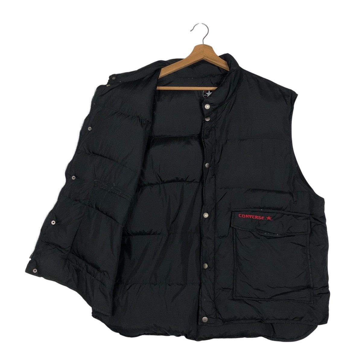 Japanese Brand 📌Vintage Biker Puffer Vest Jacket Converse Big Logo Size US XXL / EU 58 / 5 - 12 Thumbnail