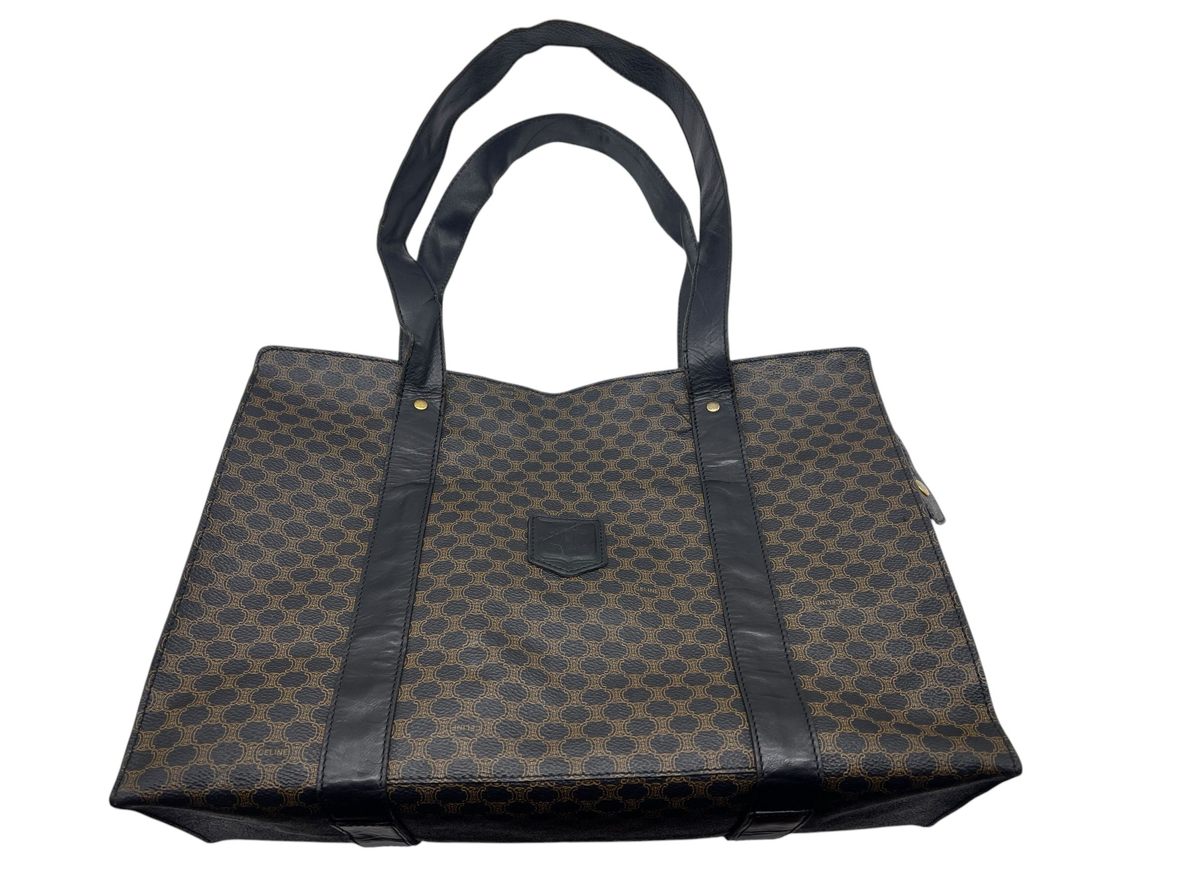 Celine Vintage Celine Macadam Tote Bag Large Monogram Leather Size ONE SIZE - 2 Thumbnail