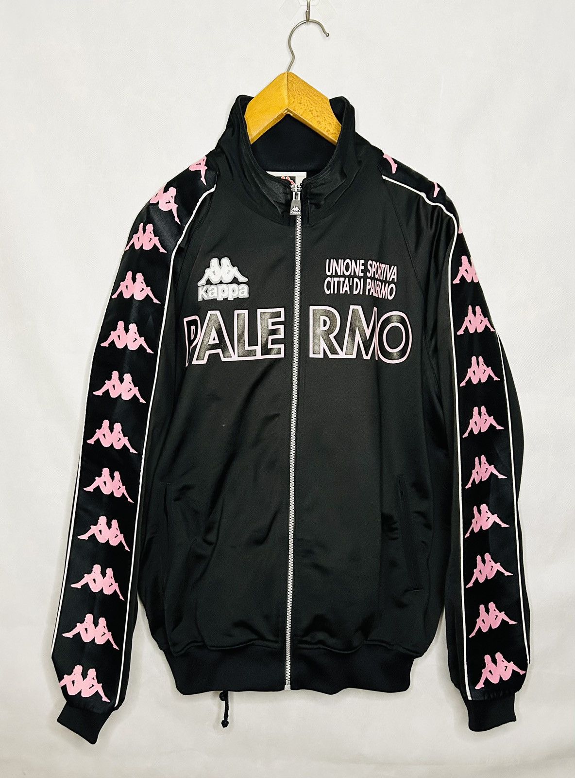 image of Soccer Jersey x Vintage Palermo 1997/98 Matchworn Full Tracksuit in Black/Pink, Men's (Size XL)