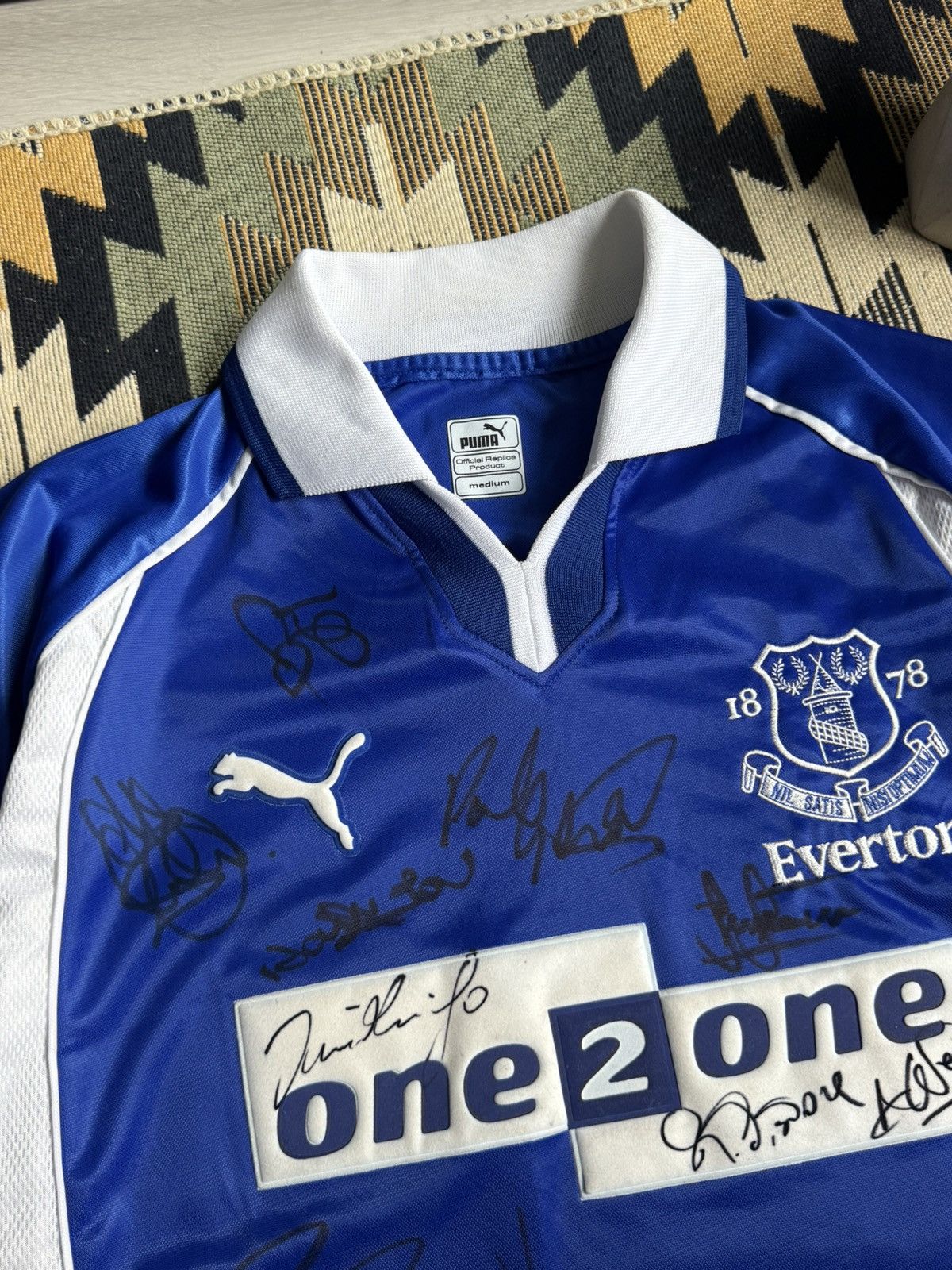 Puma ❗️WITH AUTOGRAPHS❗️Vintage Puma Everton 2000-02 Jersey Size US M / EU 48-50 / 2 - 9 Thumbnail
