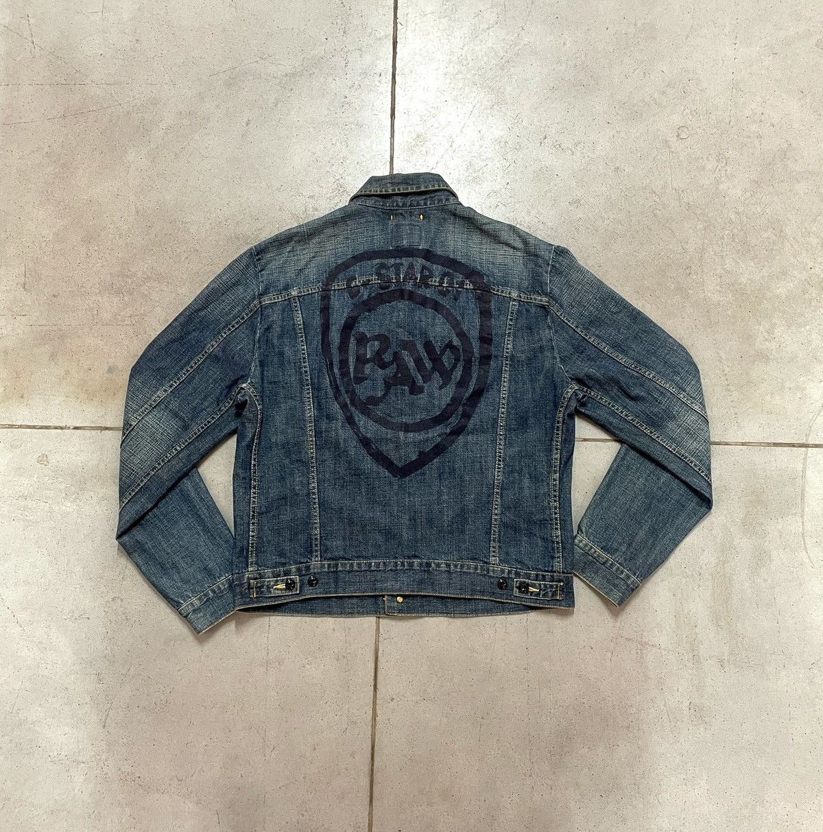90's Vintage G Star Raw Denim Jacket Big Logo