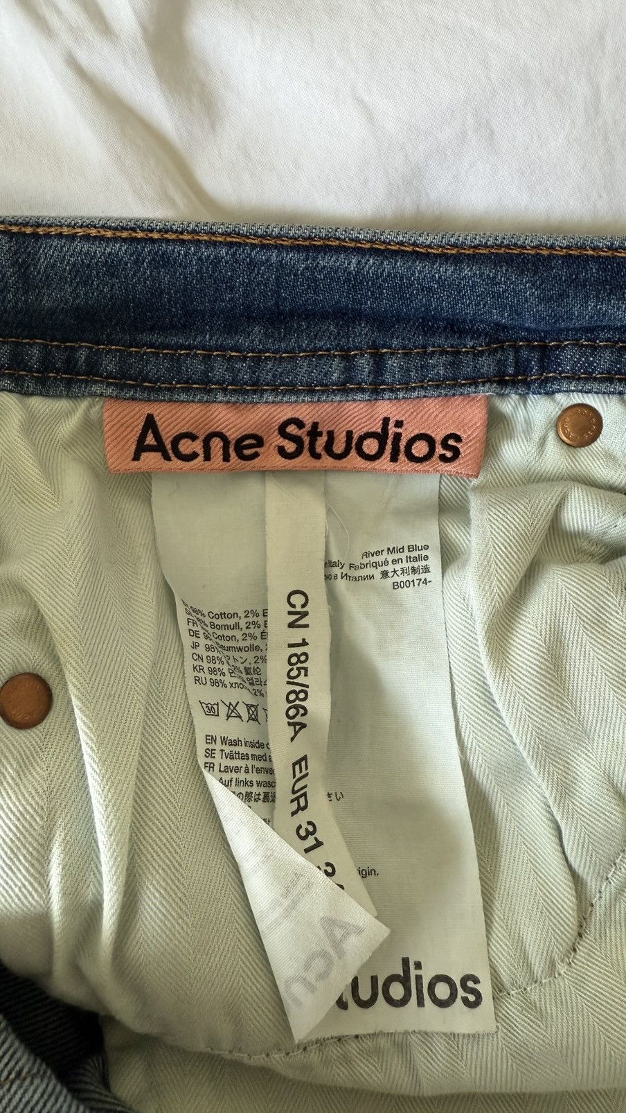 Acne Studios Acne River mid blue jeans Size US 31 - 7 Thumbnail