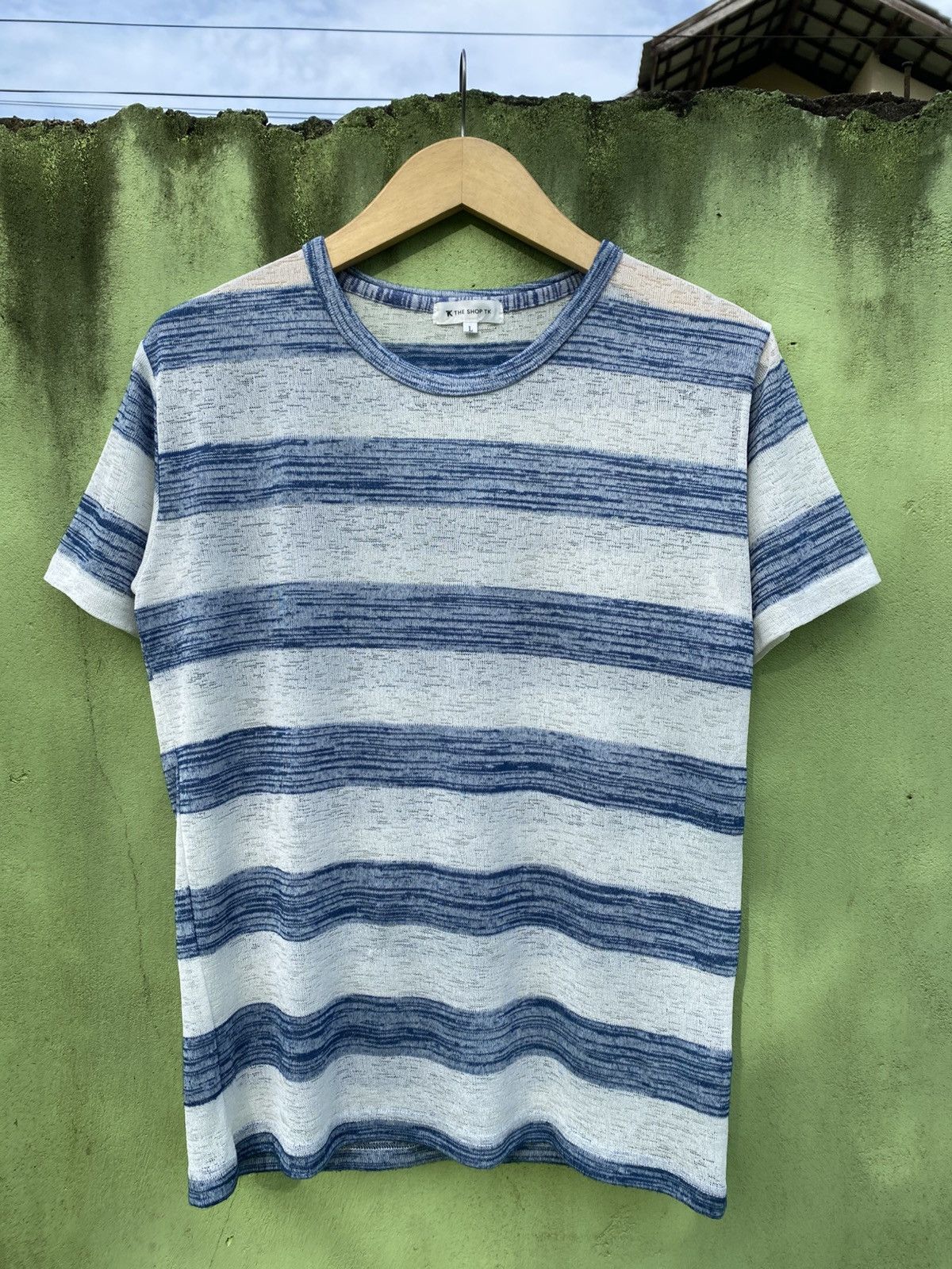Takeo Kikuchi Takeo Kikuchi The Shop TK Blue White Stripe Knit Casual Tee Size US L / EU 52-54 / 3 - 1 Thumbnail