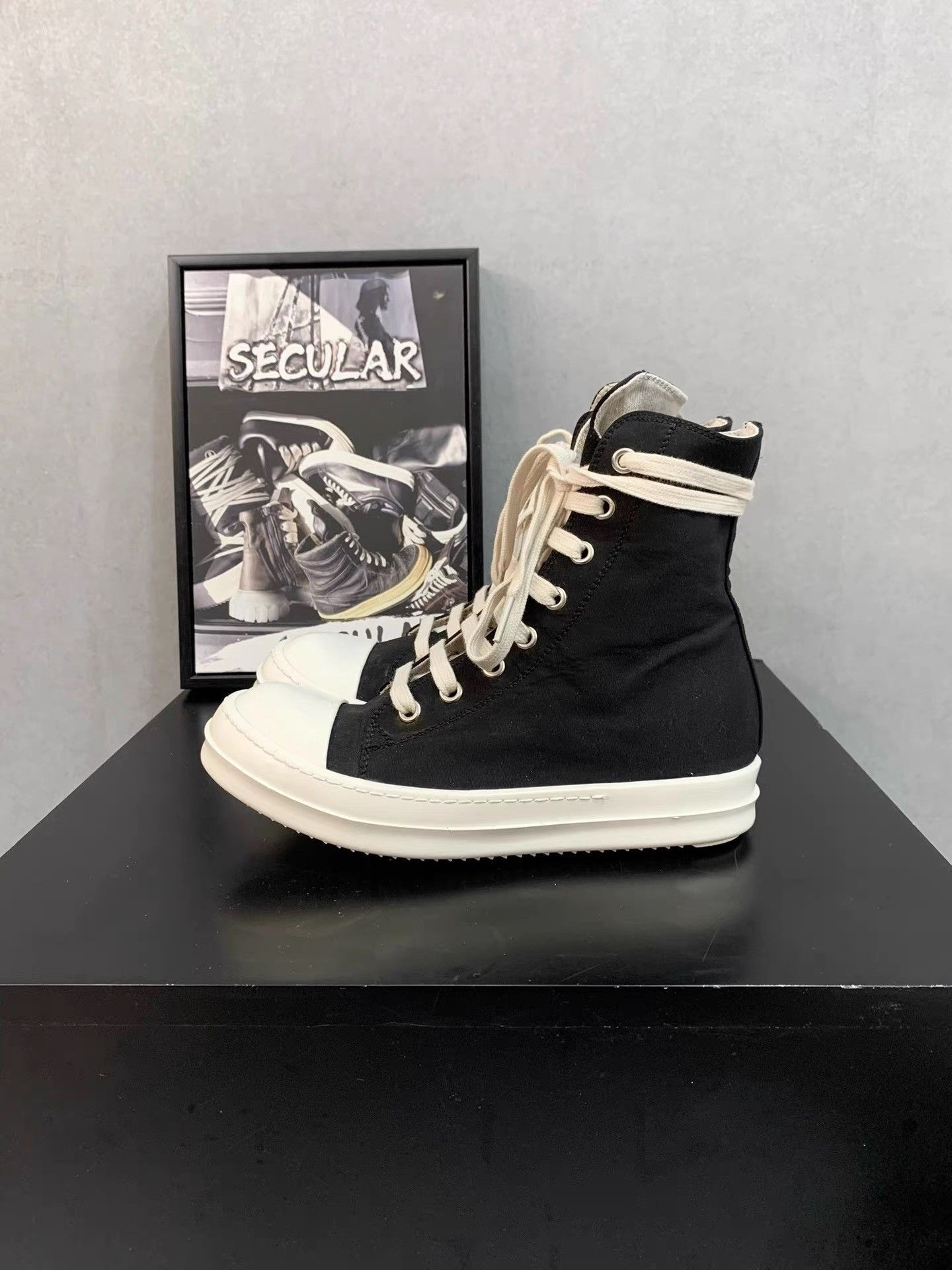 Rick Owens Rick Owens Satin Canvas Ramones K34 Size US 6.5 / IT 36.5 - 2 Thumbnail