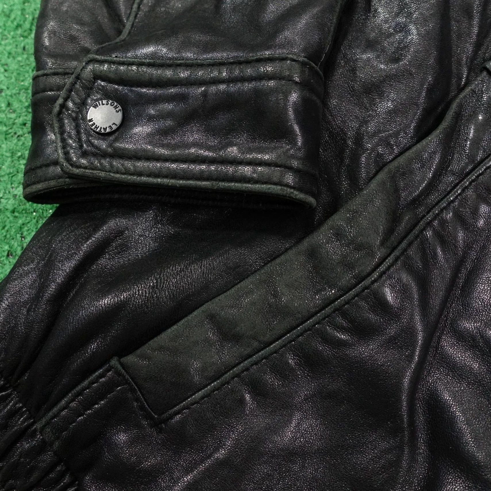 Vintage Wilsons Leather Jacket Mens Large Black 3M Thinsulate Insulated Full Zip Lined Size US L / EU 52-54 / 3 - 5 Thumbnail