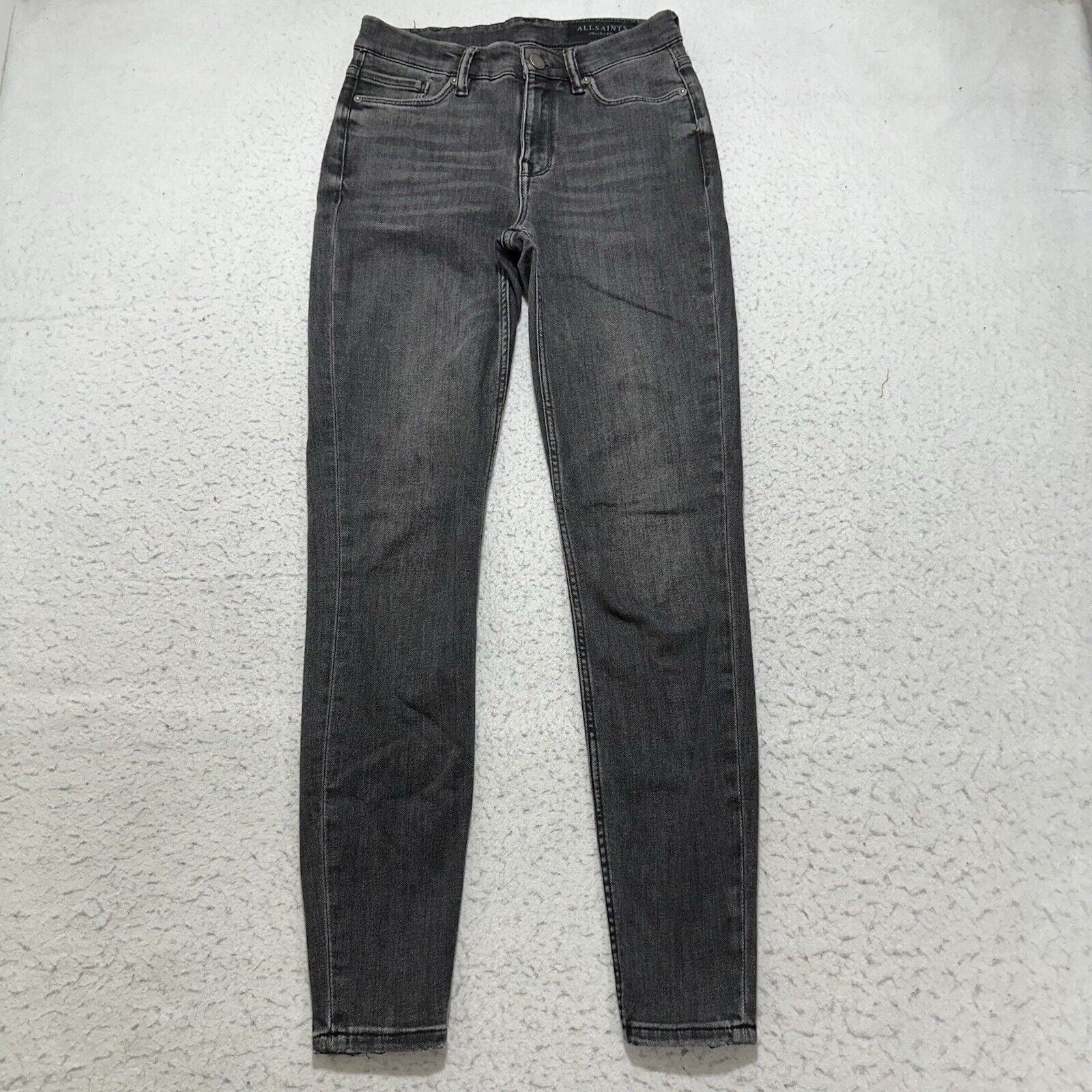 Allsaints AllSaints Grace Cropped Zip 26 Gray Skinny Jeans Mid Rise Size 26" / US 2 / IT 38 - 1 Thumbnail