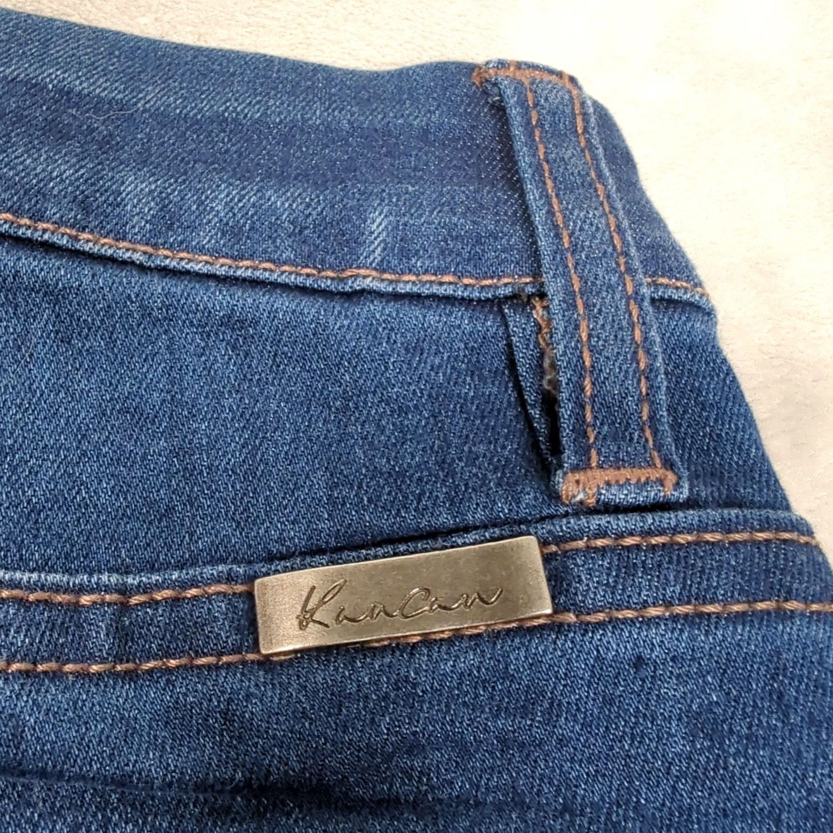 Vintage Kancan Jeans Womens 23 x26 Blue Zip Fly Stretch High Rise Ankle Skinny NEW Size 40" / US 18 - 5 Thumbnail