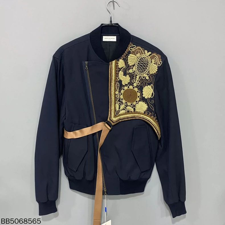 Dries Van Noten dries van noten Navy blue jacket with diagonal zipper 2503- Size US S / EU 44-46 / 1 - 1 Thumbnail