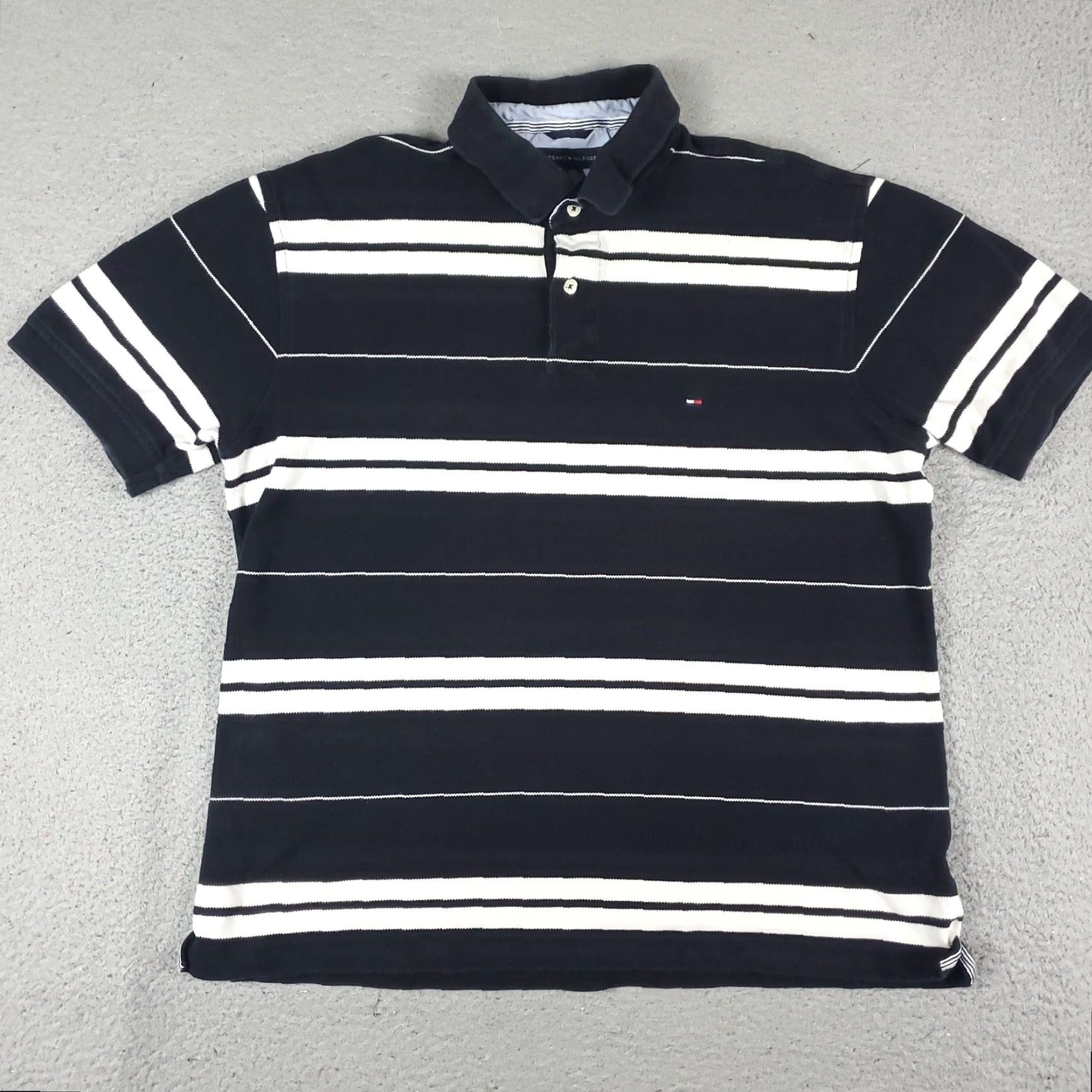 Tommy Hilfiger Tommy Hilfiger Polo Shirt Mens Large Black Short Sleeve Casual Activewear Size US L / EU 52-54 / 3 - 2 Thumbnail