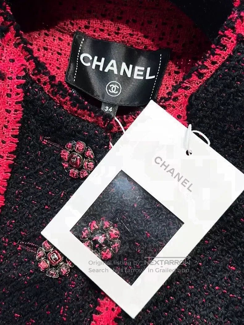 Chanel Chanel 22k show black pink edge four-pocket long-sleeved j Size XXS / US 00 / IT 34 - 4 Thumbnail
