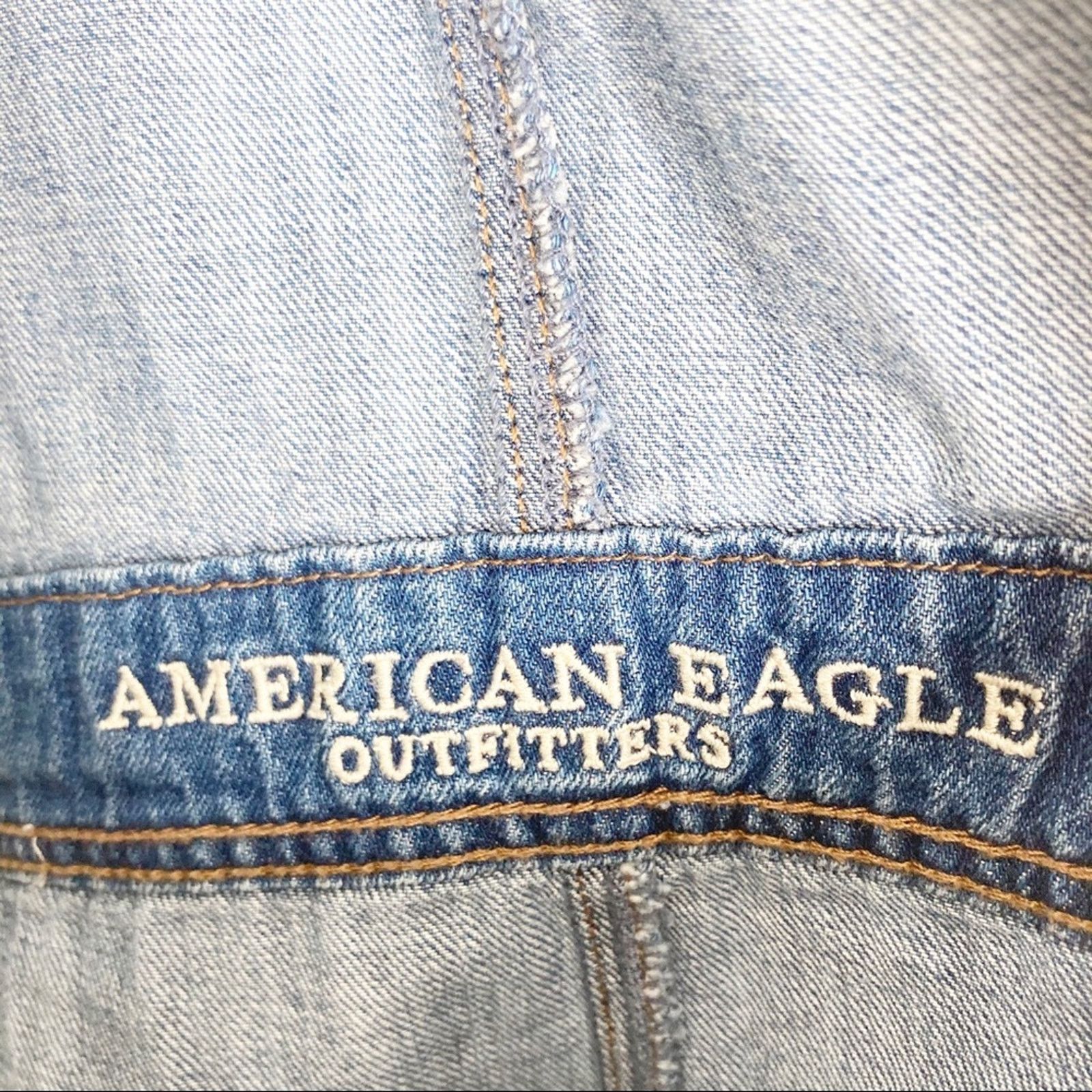 American Eagle Outfitters American Eagle Distressed Shortall Overalls Sz XS Size 26" / US 2 / IT 38 - 2 Thumbnail