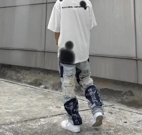 Japanese Brand × Jean Street hip hop grunge raw edge jeans Size US 32 / EU 48 - 2 Thumbnail