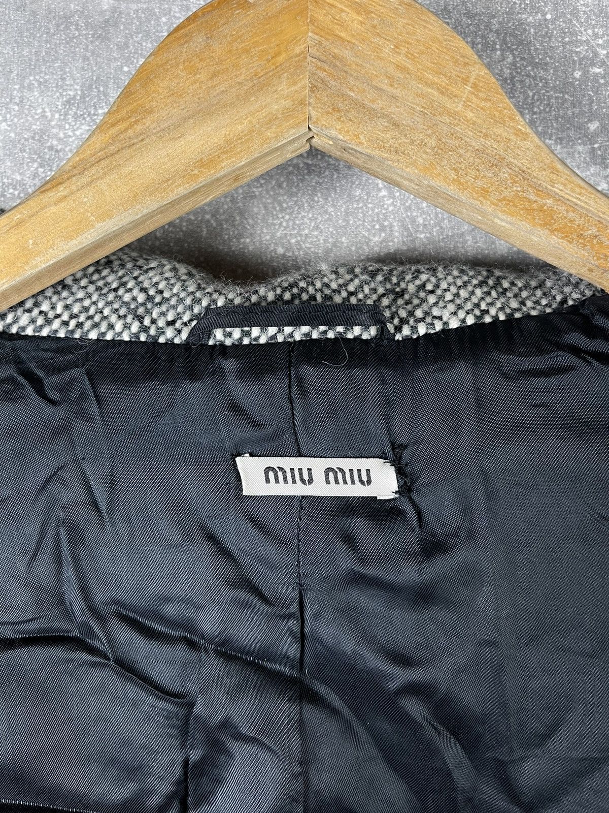 Miu Miu Miu Miu Wool Tailored Coat with Chain Belt Grey Size M / US 6-8 / IT 42-44 - 9 Thumbnail