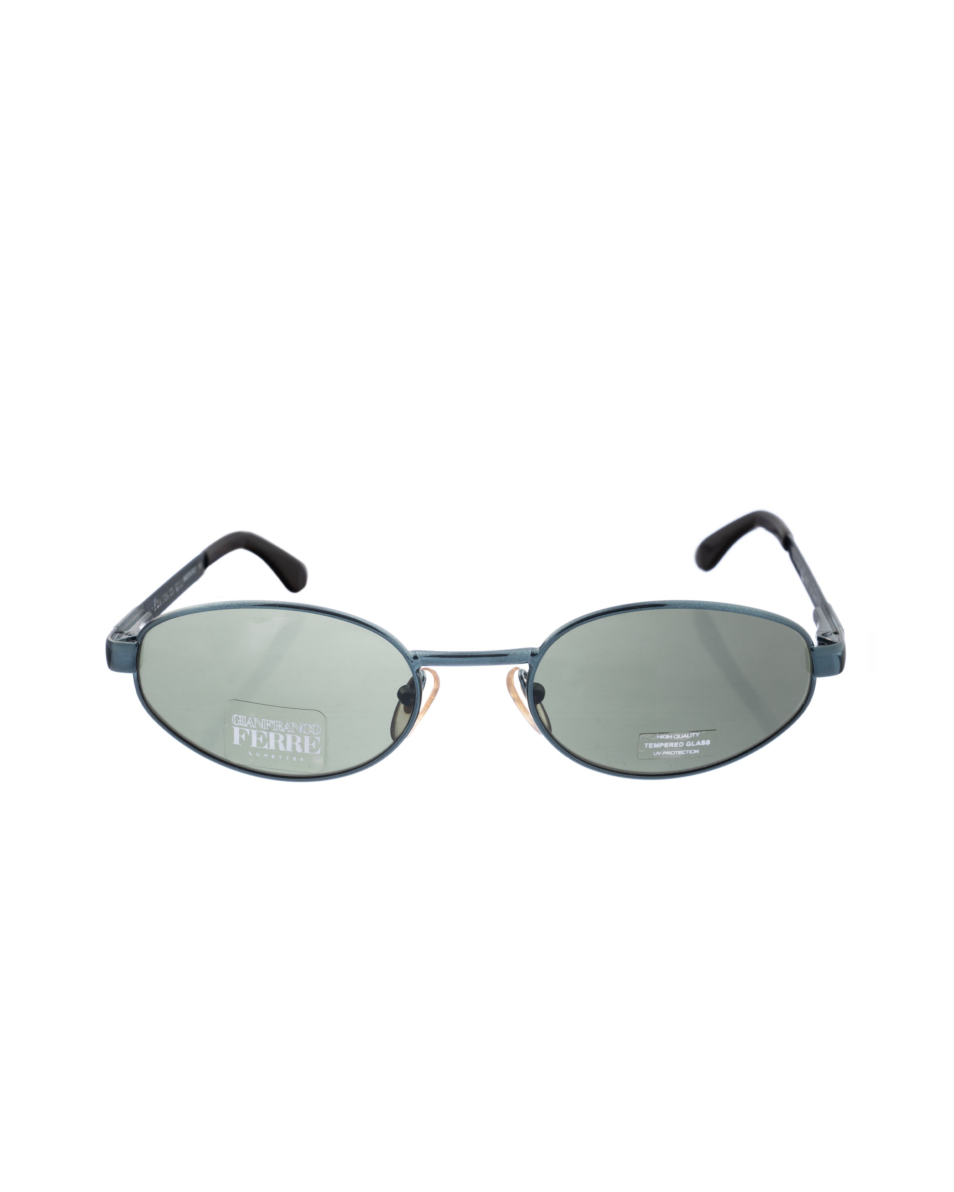 Gianfranco Ferre Gianfranco Ferre 00s Classic Black Dark Oval Sunglasses Size ONE SIZE - 1 Thumbnail