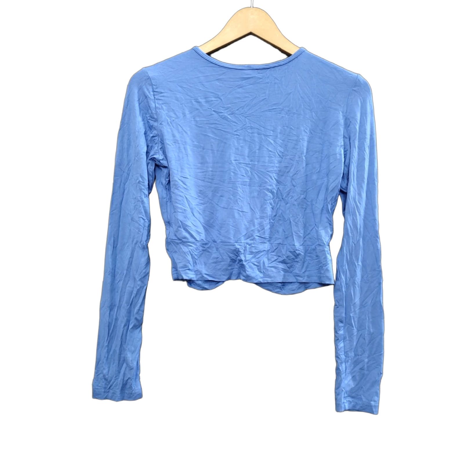 Vintage Unbranded Dazy Women's Basic Long Sleeve Solid Crop Top T-Shirt Blue S - Shirt - Women - Regular - Blue - Cropped - 90s? Size S / US 4 / IT 40 - 1 Thumbnail