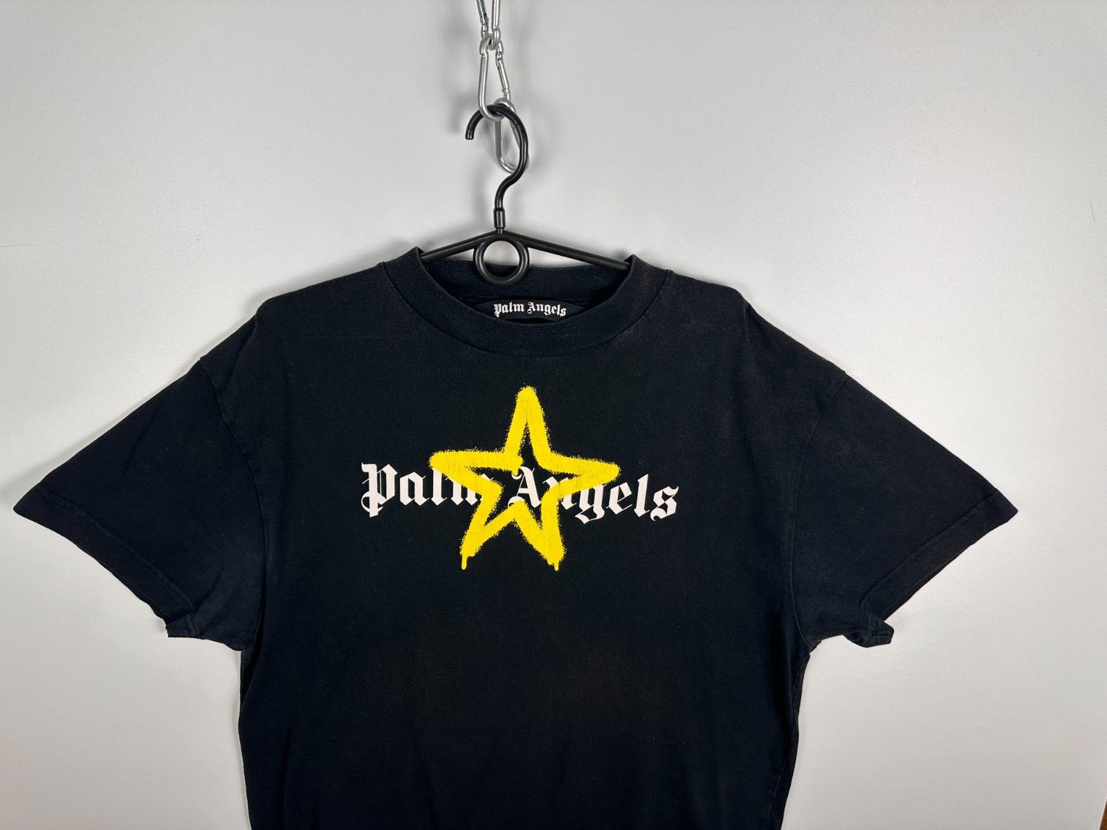 Palm Angels Palm Angels Star Sprayed Logo Tee Black T Shirt Mens Size XL Size US XL / EU 56 / 4 - 2 Thumbnail