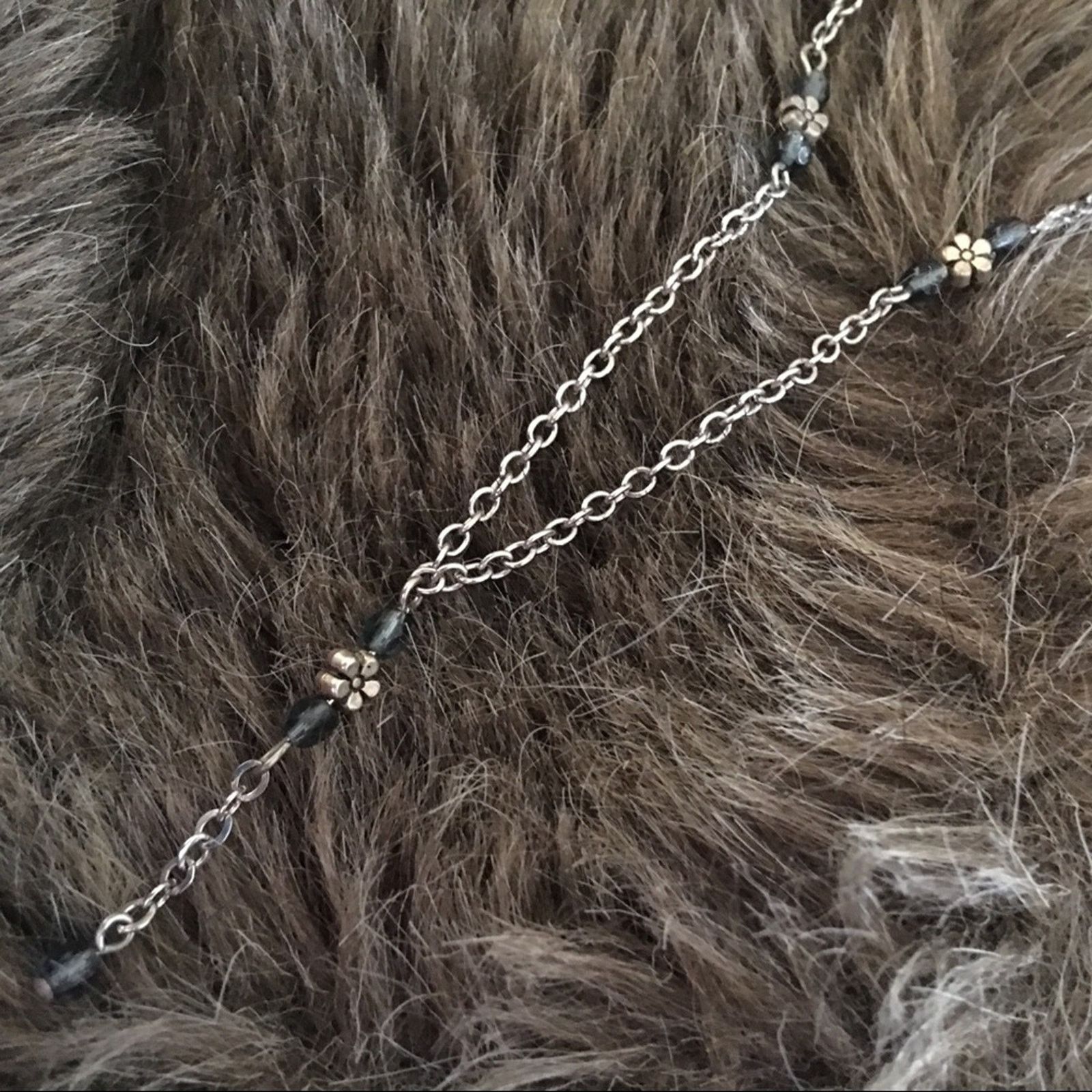 Jewelry Vintage faceted bead floral silver tone necklace Size ONE SIZE - 6 Thumbnail