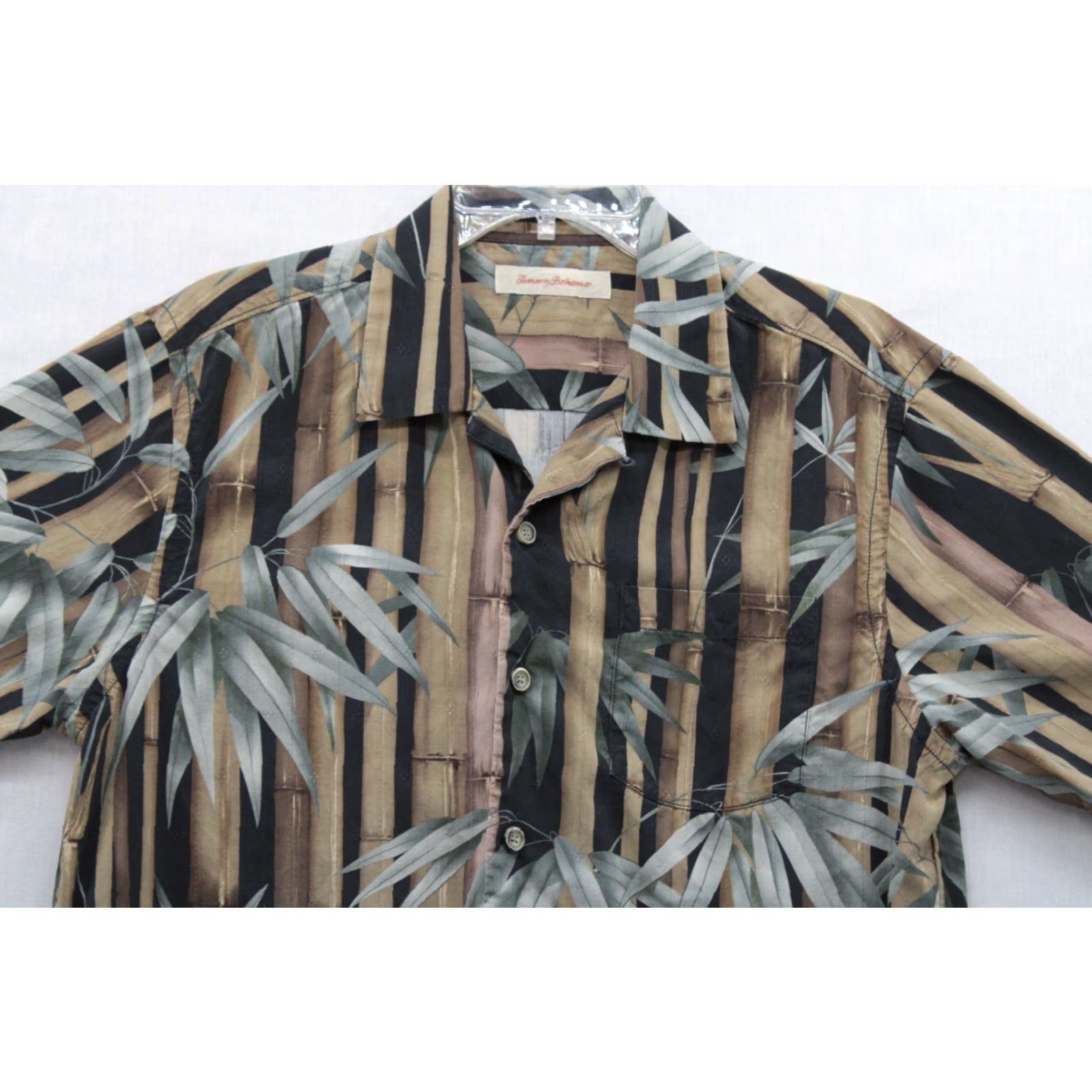 Tommy Bahama Tommy Bahama Shirt Men's M Black Silk Camp Collar Floral Bamboo Tree Size US M / EU 48-50 / 2 - 3 Thumbnail