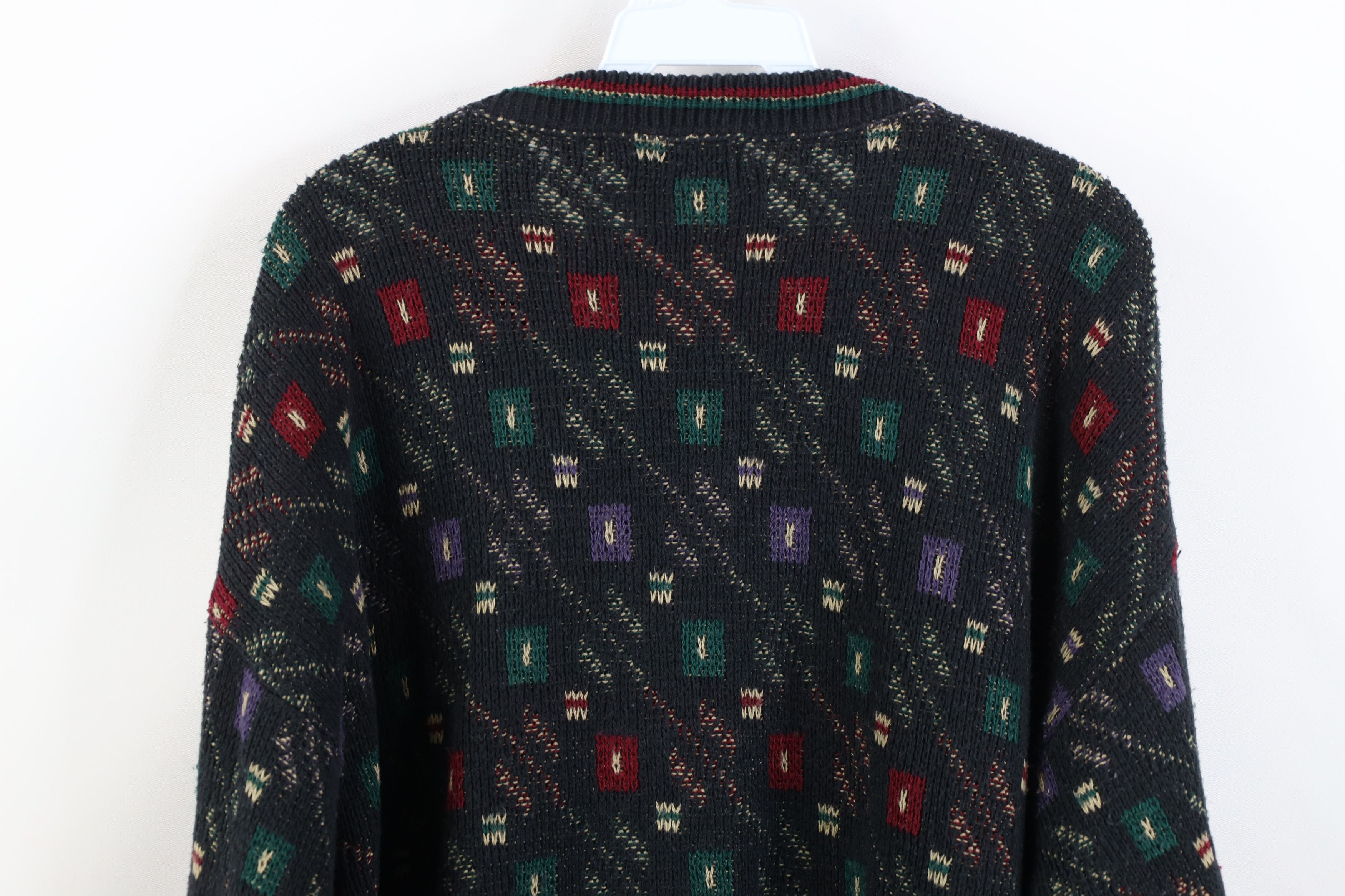 Vintage Vintage 90s Coogi Style Checkered Knit Sweater Cotton USA Size US L / EU 52-54 / 3 - 8 Thumbnail