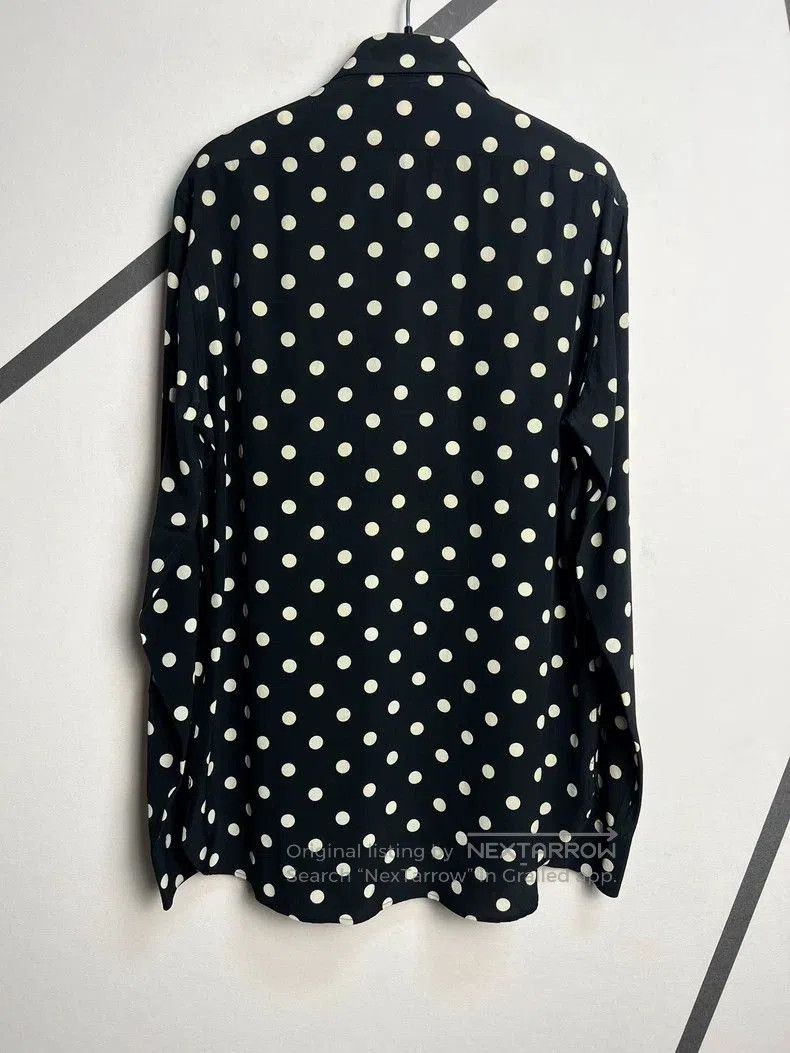 Saint Laurent Paris Saint Laurent Polka Dot Silk Button-Up Shirt Size US L / EU 52-54 / 3 - 2 Thumbnail