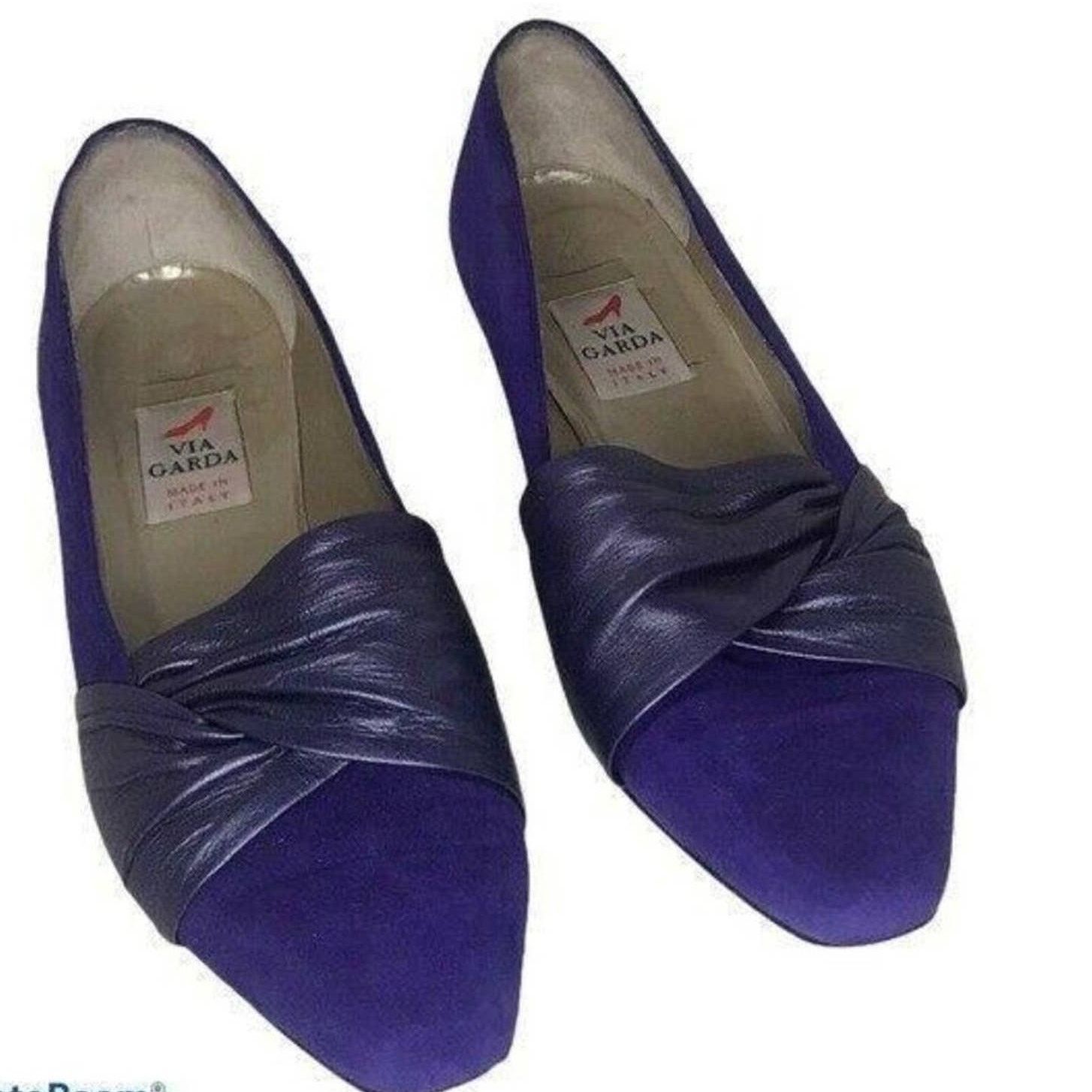 Other Via Garda Purple Leather Slip-On Loafers Made in Italy 7 Size US 7 / IT 37 - 6 Thumbnail
