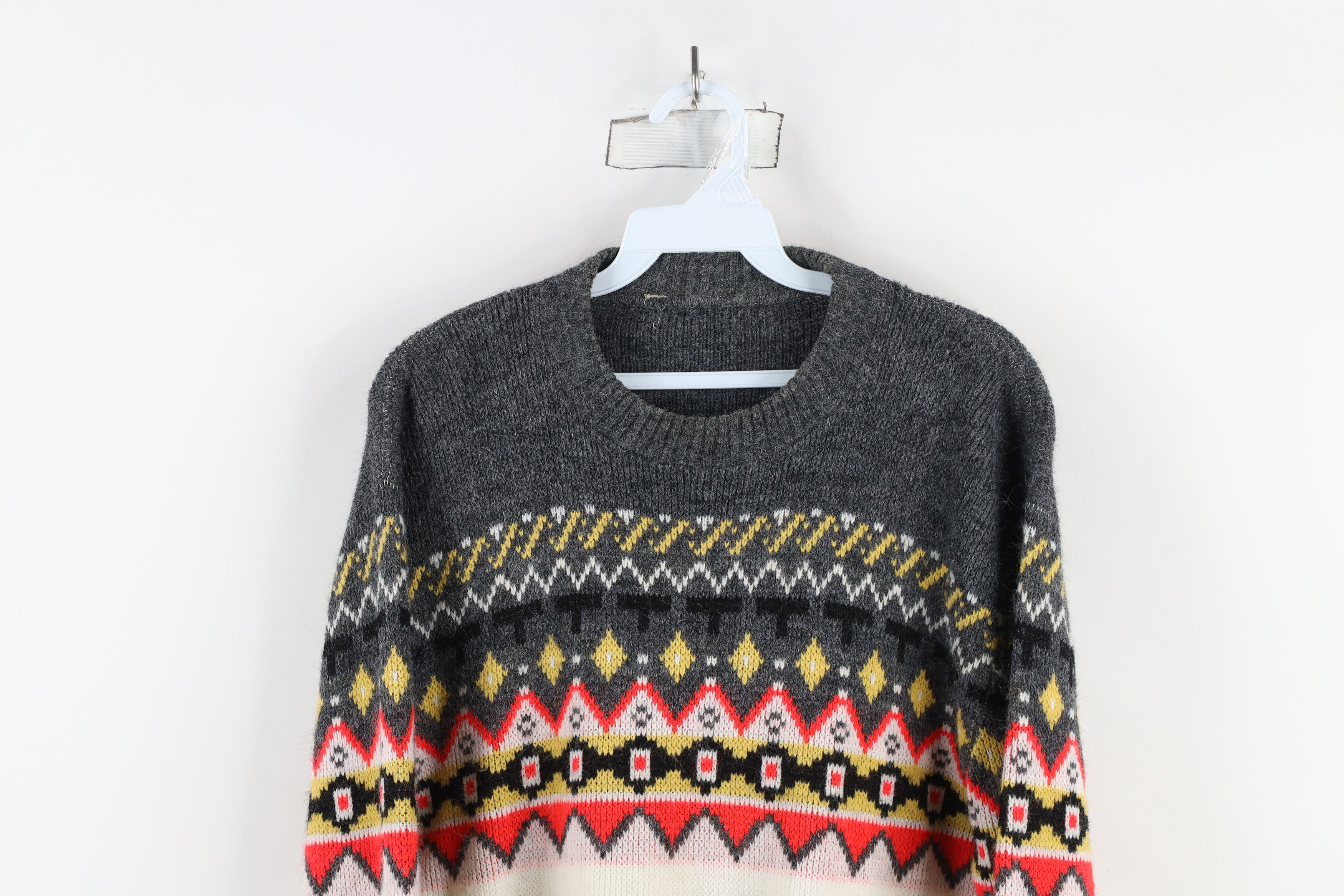 Vintage Vintage 70s Mid Century Modern MCM Fair Isle Knit Sweater Size L / US 10 / IT 46 - 2 Thumbnail