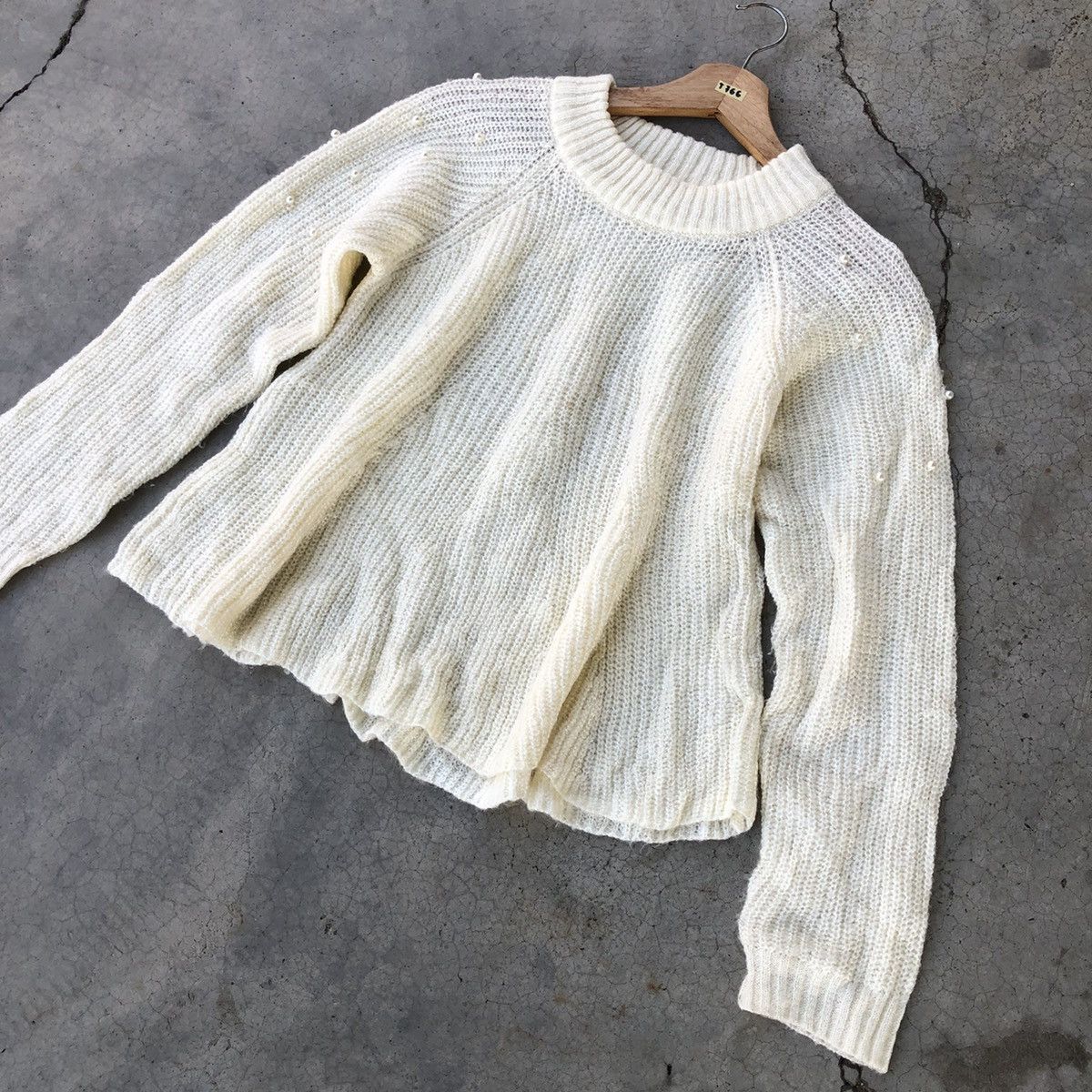 Japanese Brand 🔴 Pureknit Jumper/Memeri Knitting Pattern Like Crop Top Size US S / EU 44-46 / 1 - 2 Thumbnail