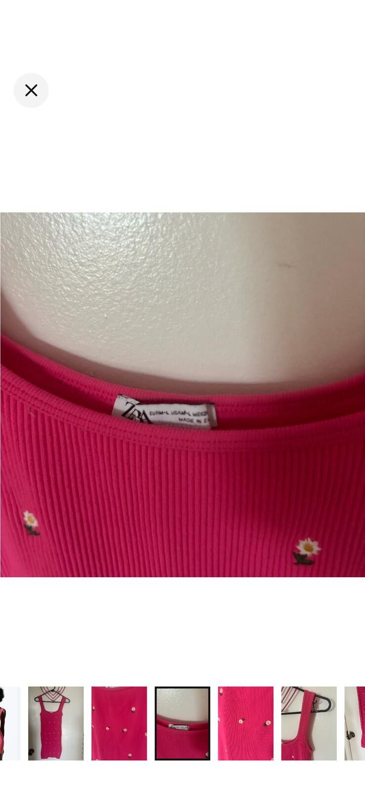 Zara (ZARA) Pink Sleeveless Dress with Floral Accents Size M / US 6-8 / IT 42-44 - 3 Thumbnail