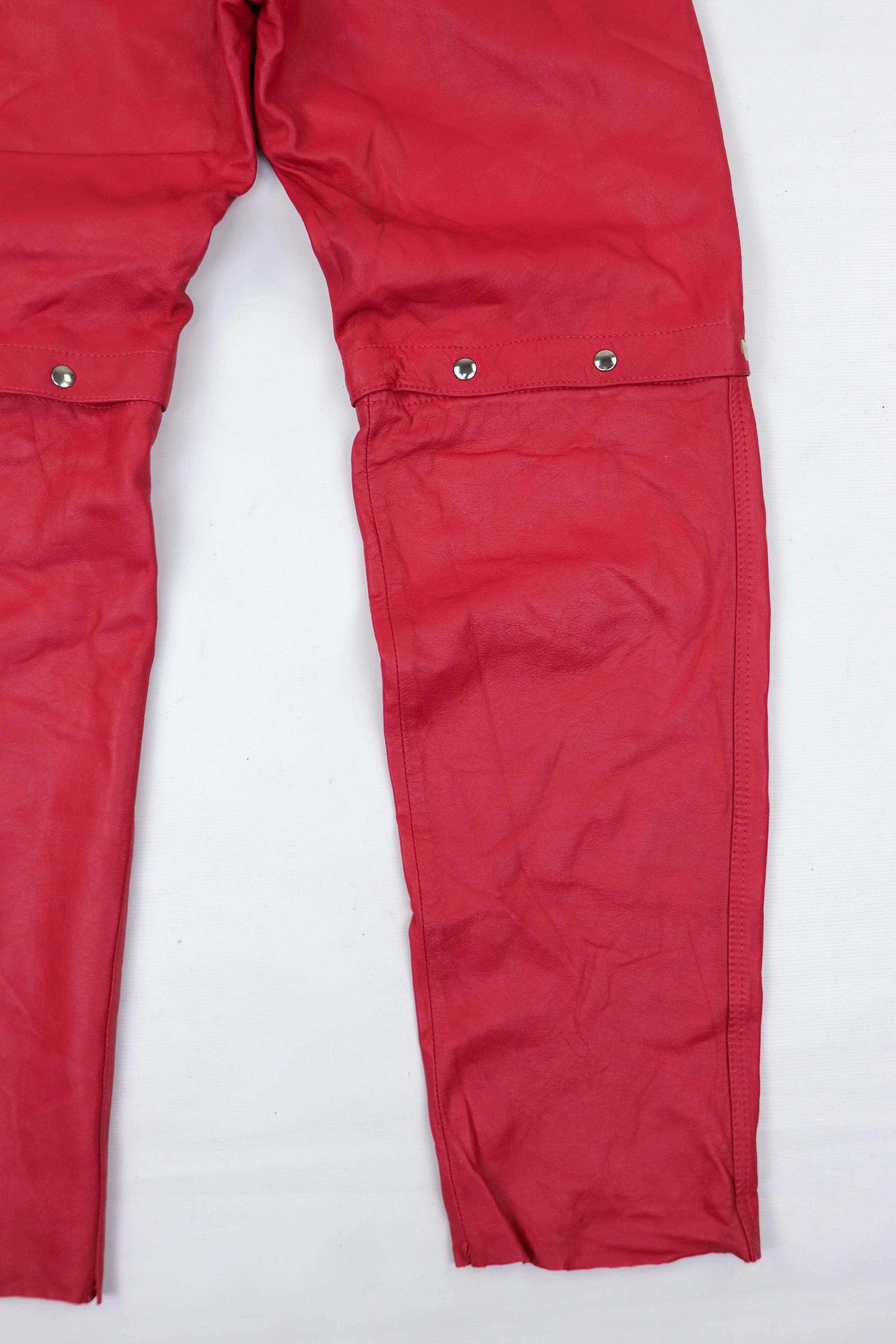 Vintage 80-90s Vintage Pink Soft Leather 2in1 Transform Pants Size 28" / US 6 / IT 42 - 9 Thumbnail