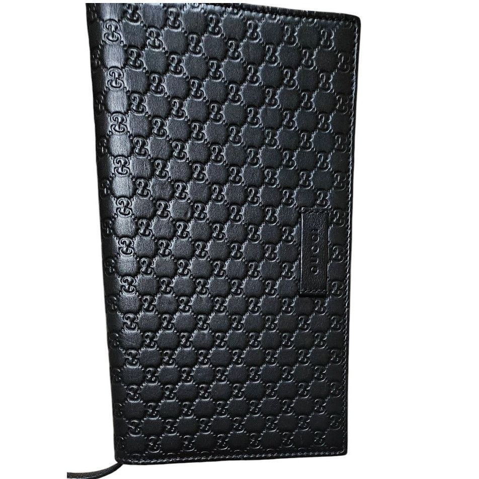 Gucci Gucci Microguccissima Crossbody Wallet on Strap Black Size ONE SIZE - 11 Thumbnail
