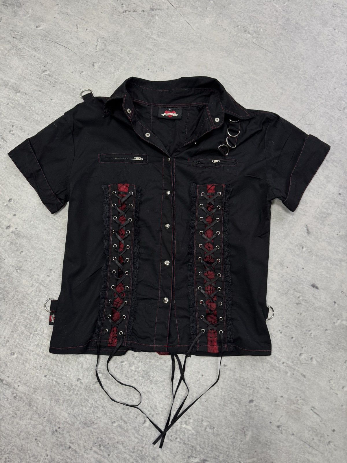 Vintage 🕸️🕷️AVANT-GARDE SEXY GHOTIC hard leather stuff shirt Rare Size L / US 10 / IT 46 - 1 Thumbnail