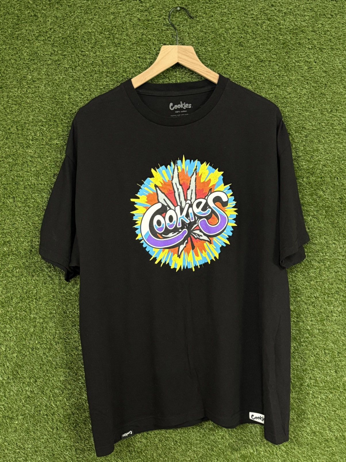 Cookies Cookies Tie Dye LSD Leaf Weed Logo Tee 420 Black XL Size US XL / EU 56 / 4 - 1 Thumbnail