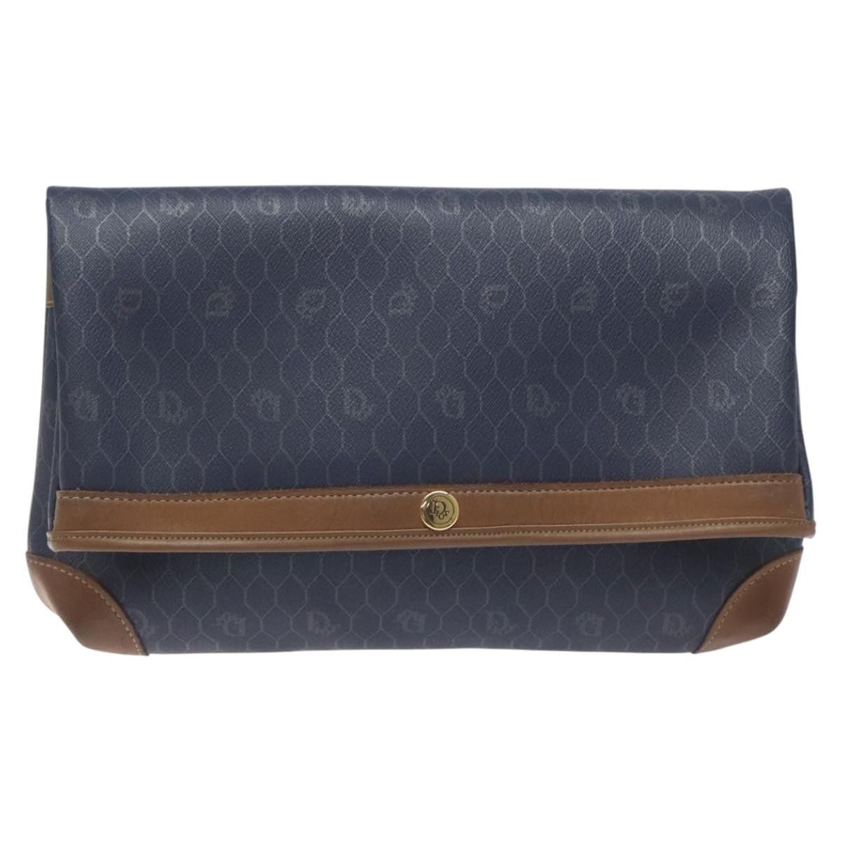 Dior Honeycomb Navy Canvas Clutch Bag (Pre-Owned) Size ONE SIZE - 1 Thumbnail