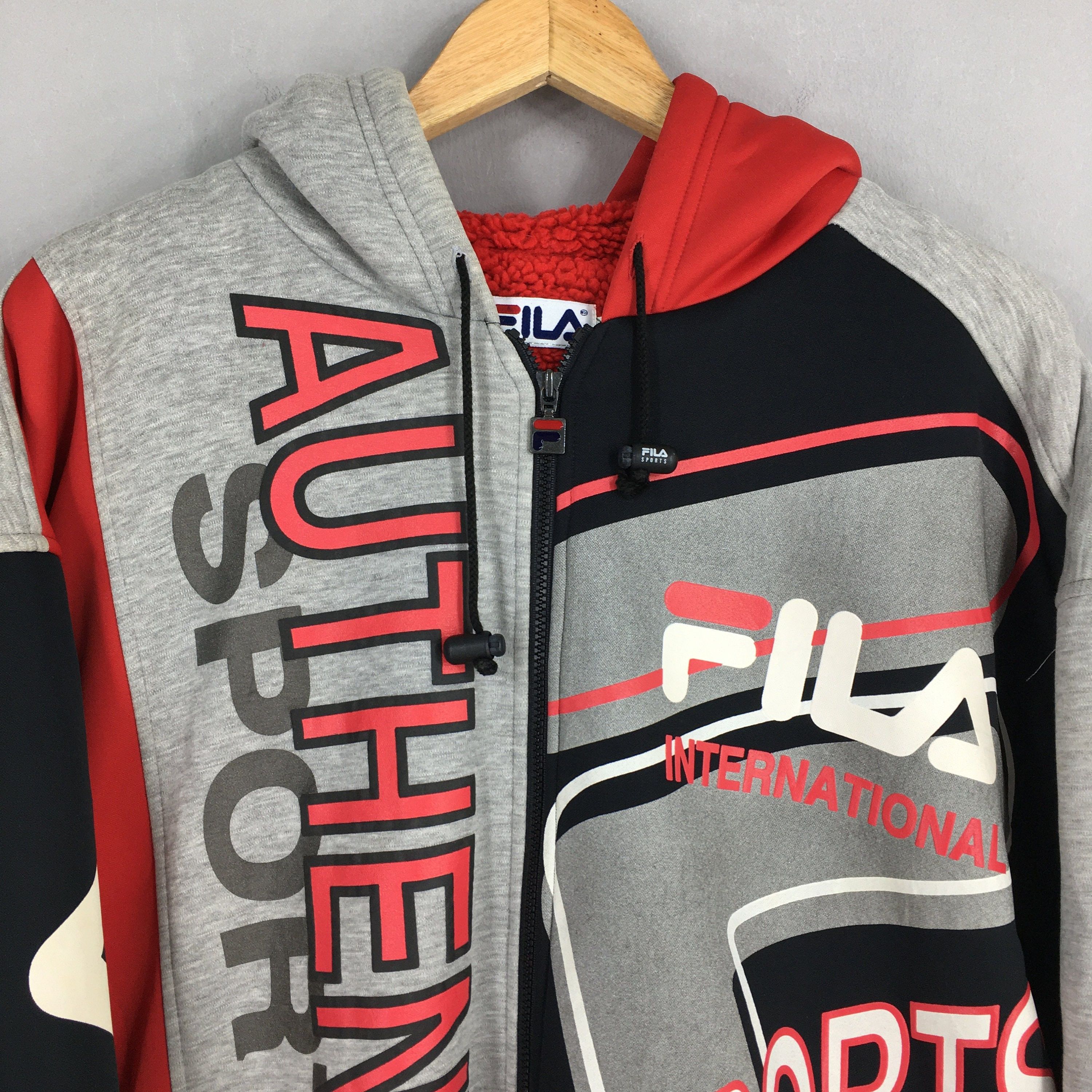 Fila Vintage 90's Fila Sherpa Hoodie Parka Winter Jacket XLarge Size US XL / EU 56 / 4 - 2 Thumbnail