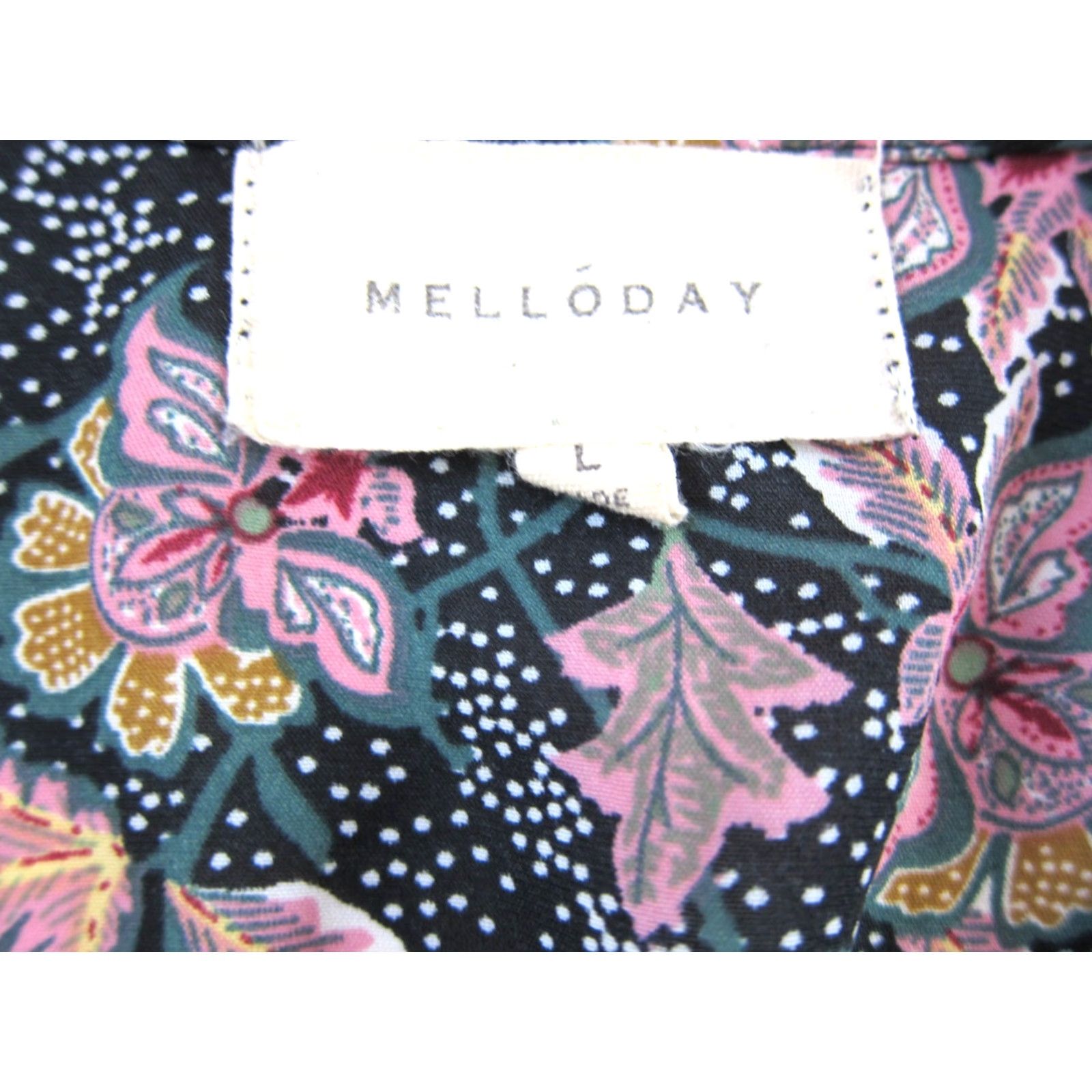 Pinko Melloday Pink Black Green Floral V-Neck Long Sleeve Pocket Sheath Dress Large - Womens Clothing Size L / US 10 / IT 46 - 3 Thumbnail