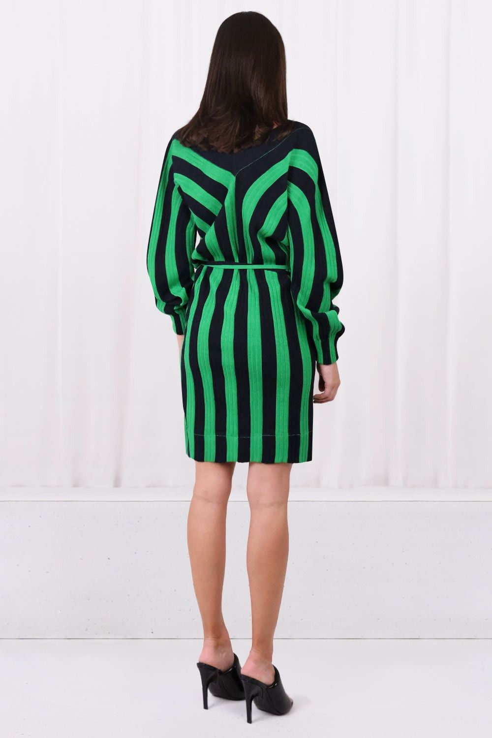 Bottega Veneta o1y0725 Mini Dress in Green/Black Size XS / US 0-2 / IT 36-38 - 3 Thumbnail